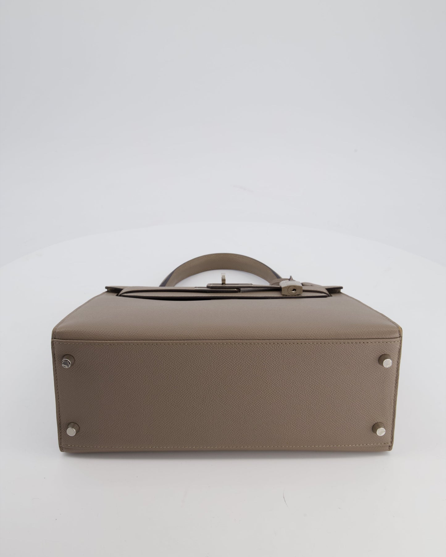 Herm�s Kelly 28 Sellier Bag in Gris Asphalt Epsom Leather with Palladium Hardware