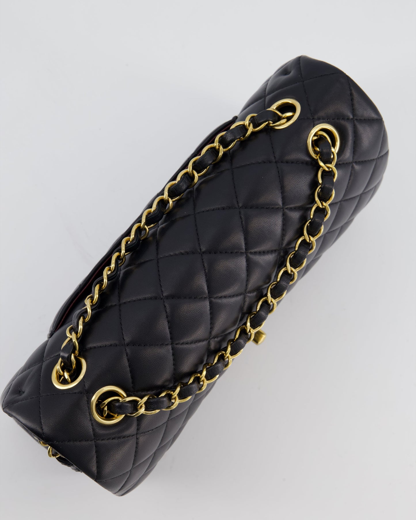 Chanel Black Medium Classic Double Flap Bag in Lambskin Leather with Gold Hardware
