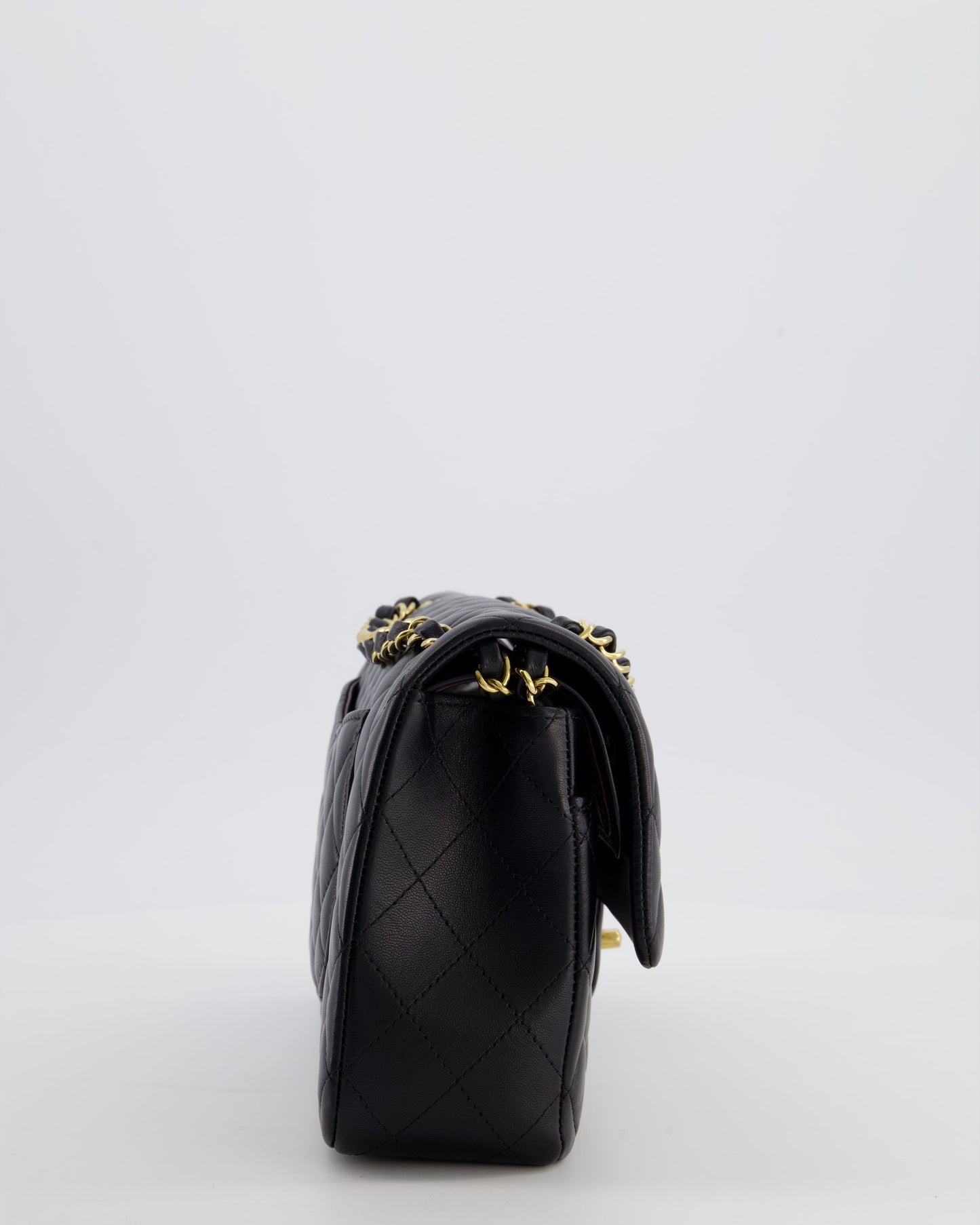 Chanel Black Medium Classic Double Flap Bag in Lambskin Leather with Gold Hardware