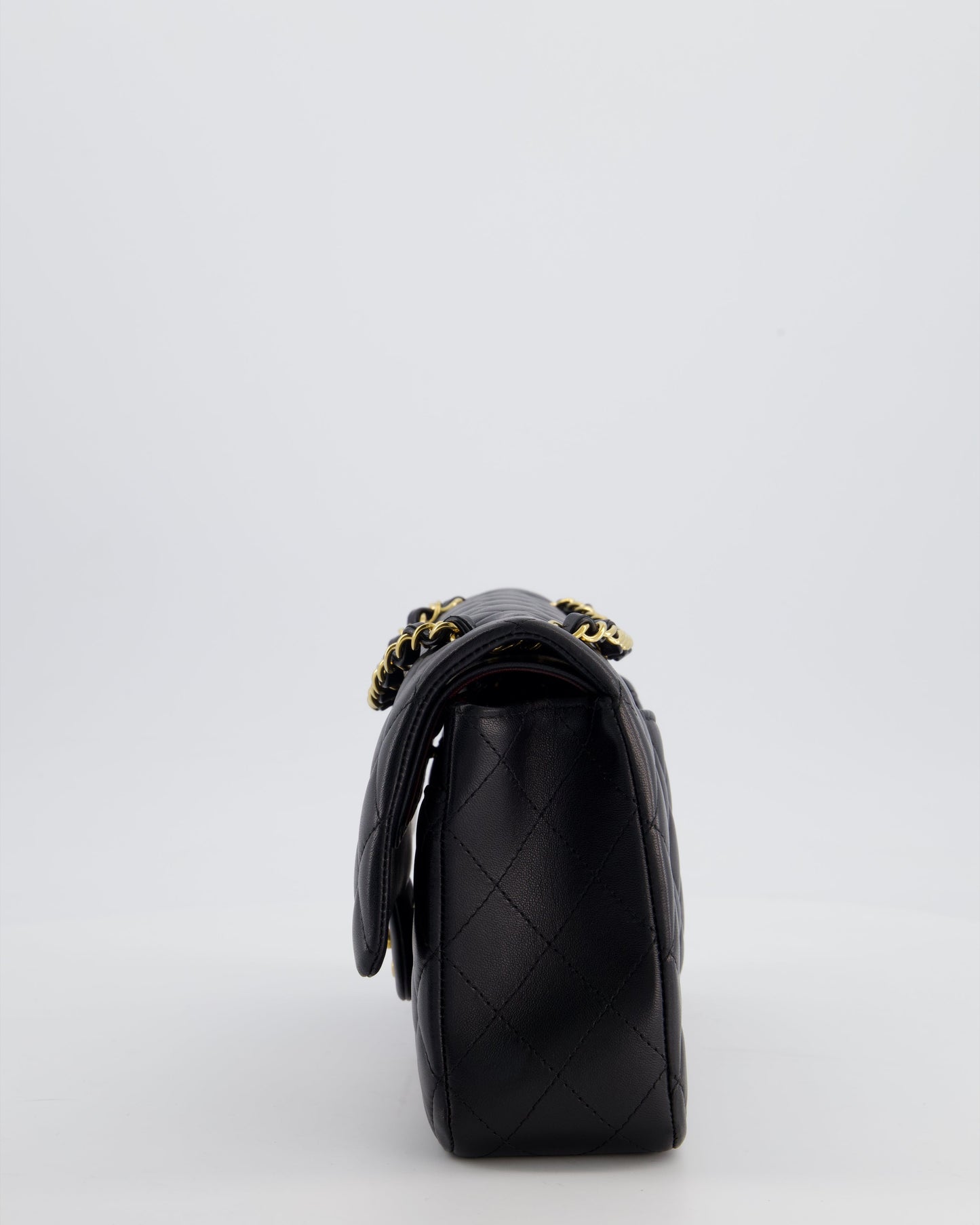 Chanel Black Medium Classic Double Flap Bag in Lambskin Leather with Gold Hardware