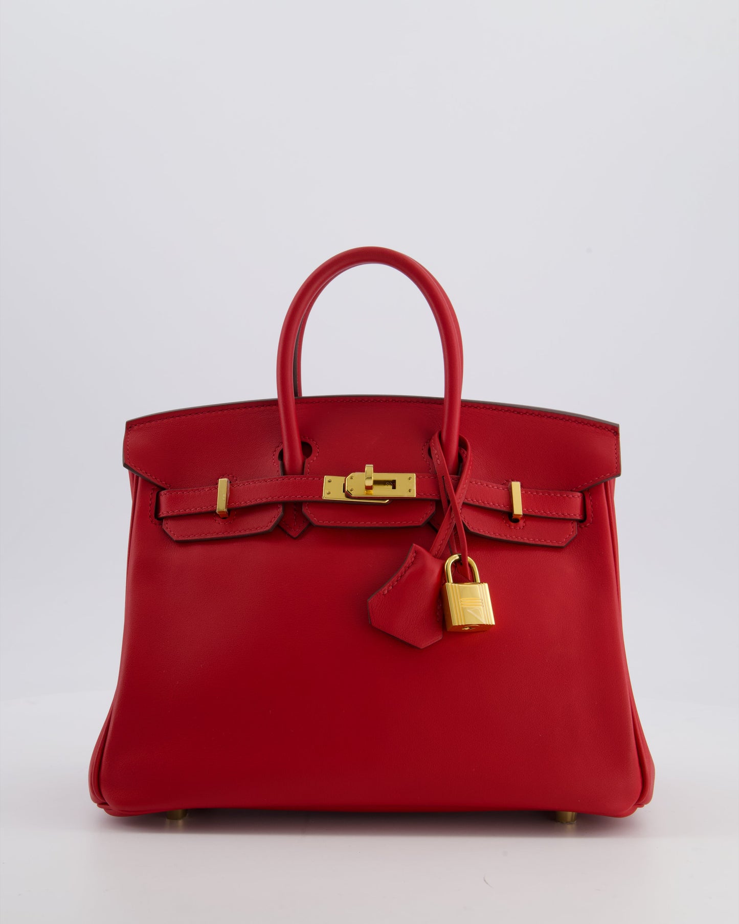 Herm�s Birkin 25 Retourne Bag in Rouge Grenat Swift Leather with Gold Hardware