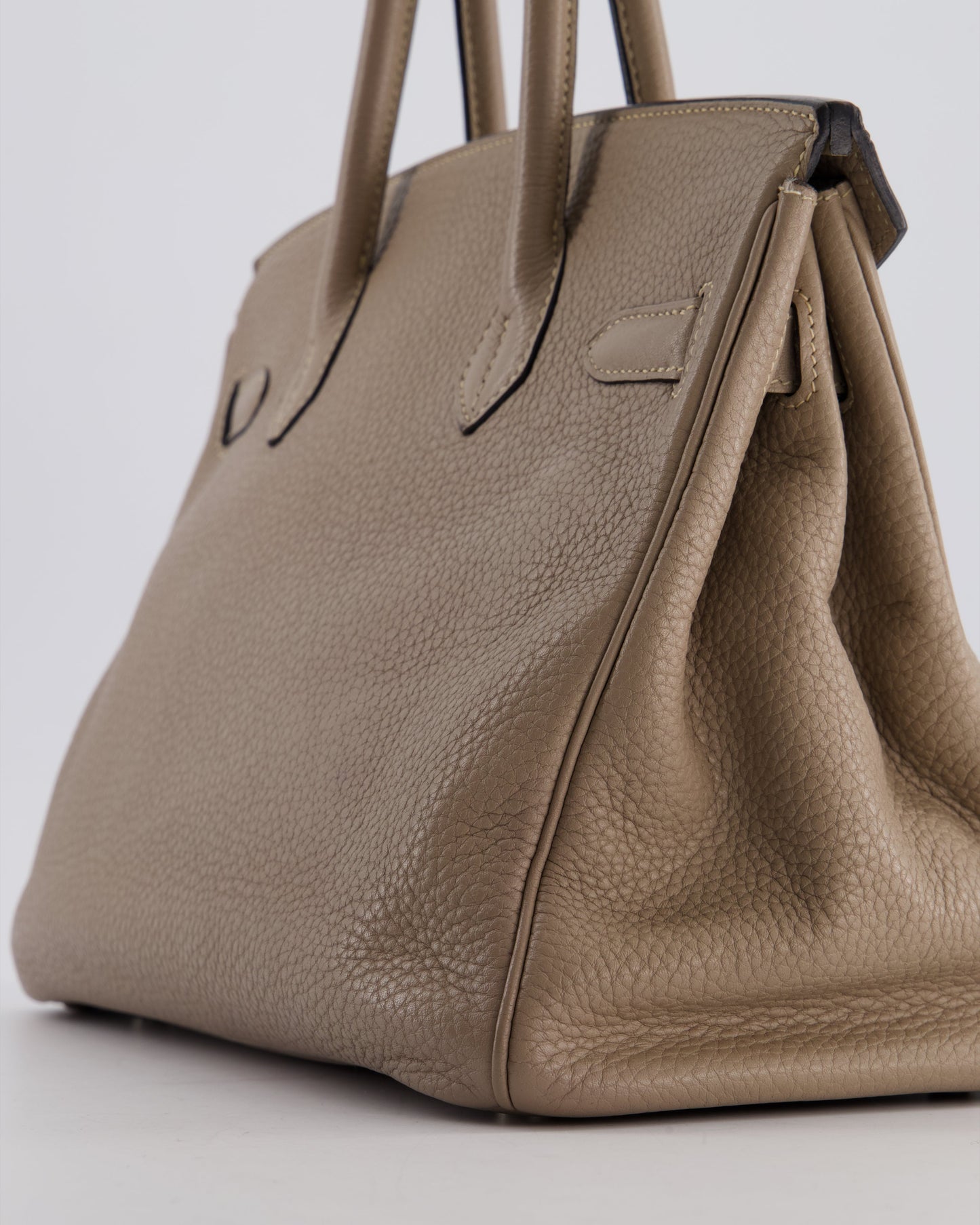 *FIRE PRICE* Herm�s Birkin 30 Retourne Bag in Gris Tourterelle Clemence Leather with Palladium Hardware
