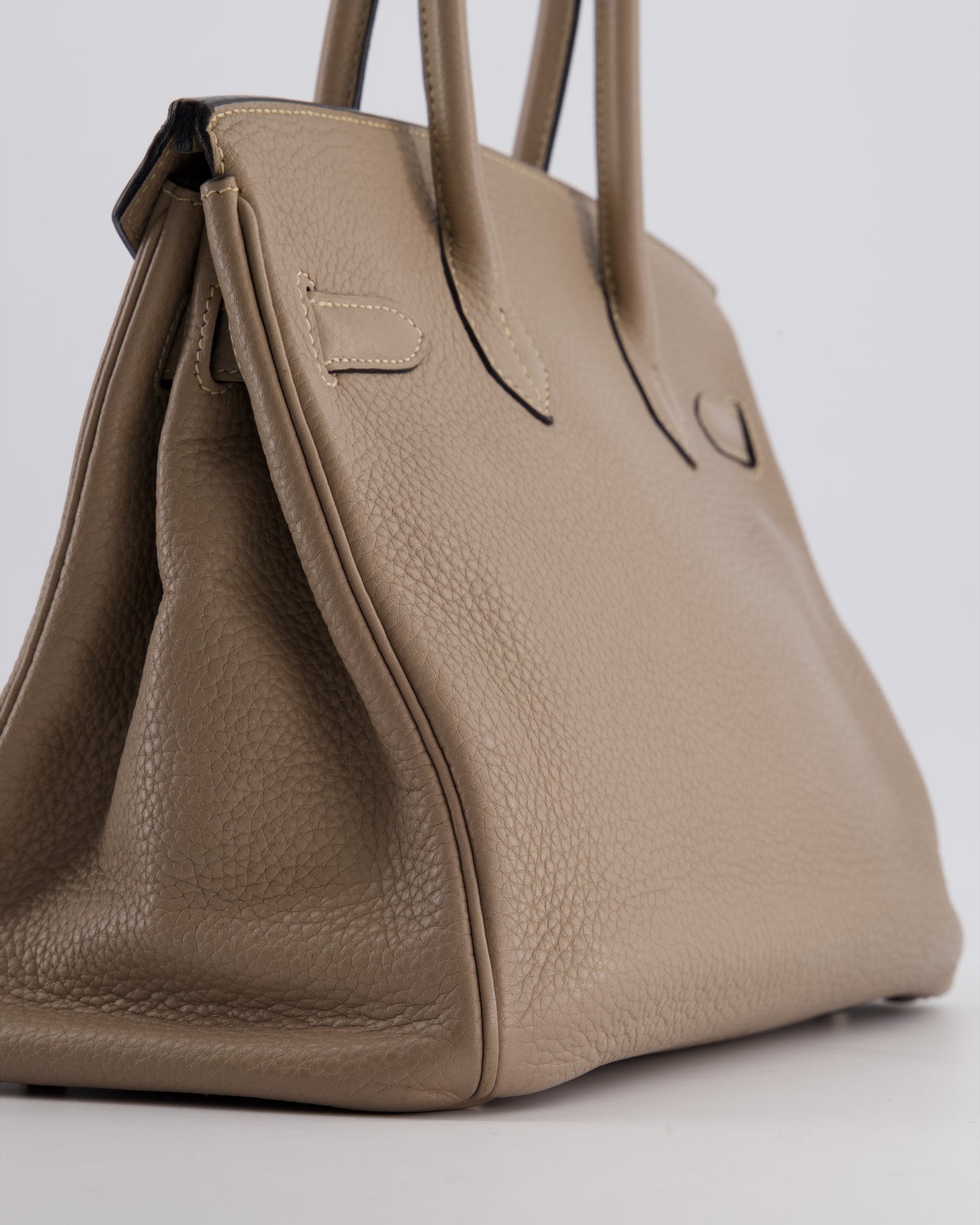 *FIRE PRICE* Herm�s Birkin 30 Retourne Bag in Gris Tourterelle Clemence Leather with Palladium Hardware