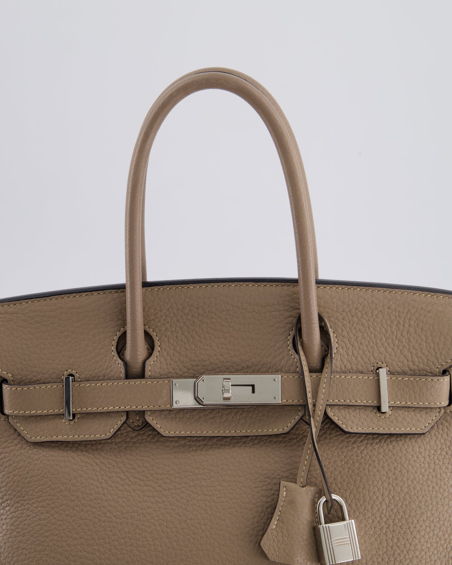 *FIRE PRICE* Herm�s Birkin 30 Retourne Bag in Gris Tourterelle Clemence Leather with Palladium Hardware