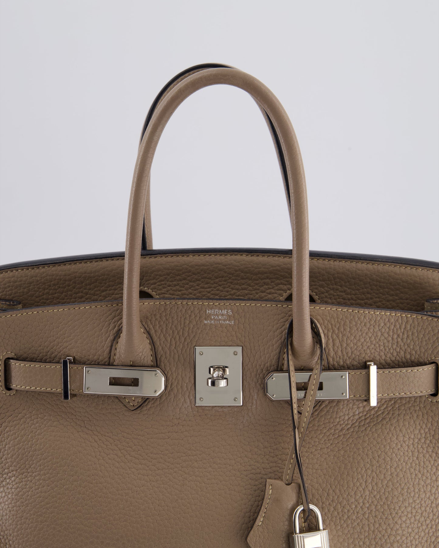 *FIRE PRICE* Herm�s Birkin 30 Retourne Bag in Gris Tourterelle Clemence Leather with Palladium Hardware