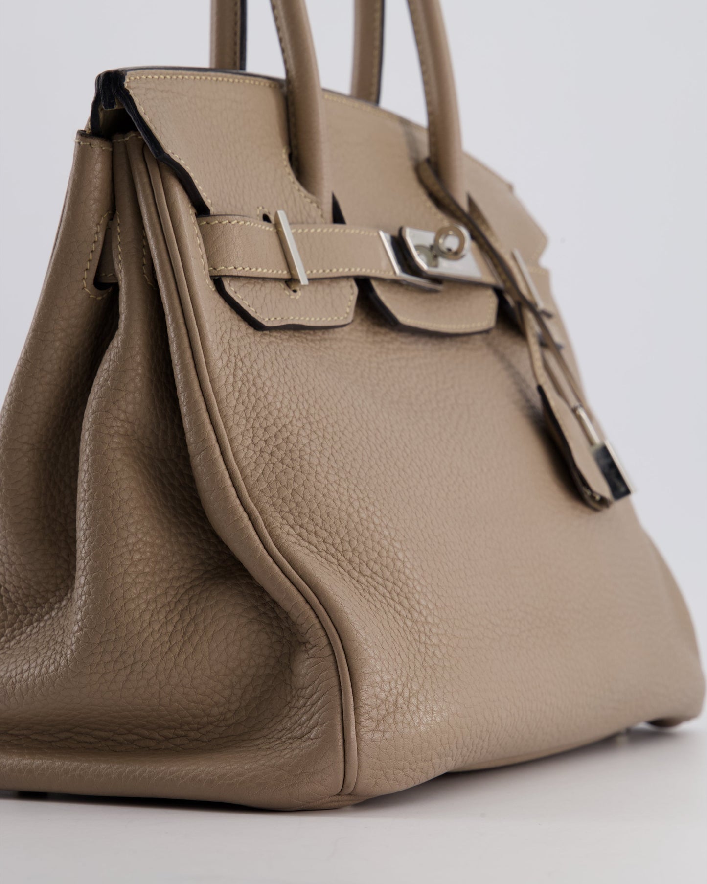 *FIRE PRICE* Herm�s Birkin 30 Retourne Bag in Gris Tourterelle Clemence Leather with Palladium Hardware