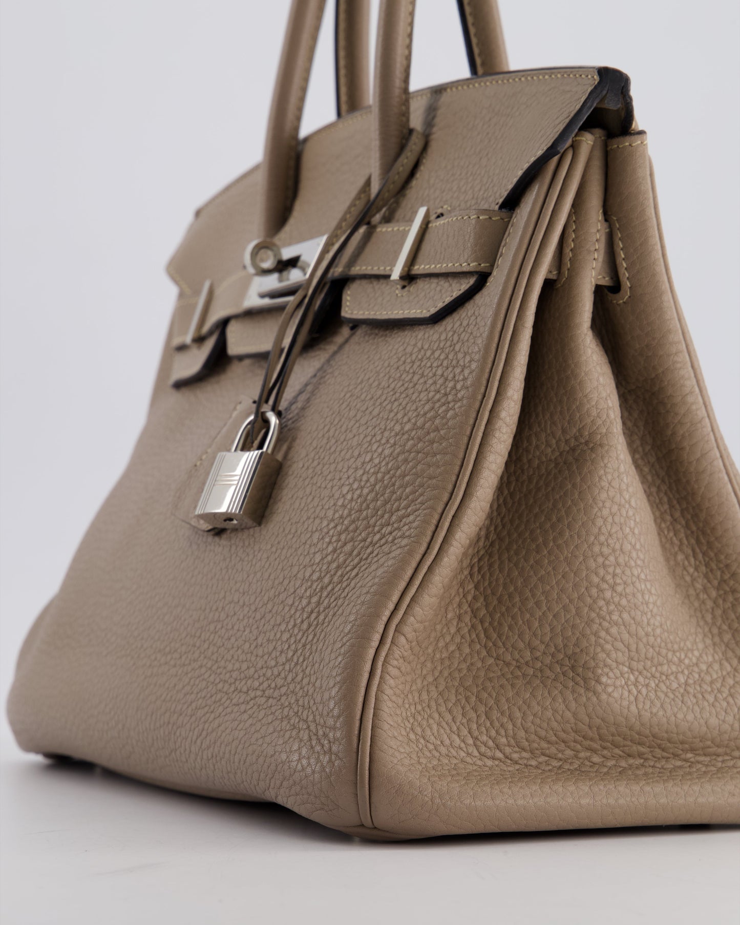 *FIRE PRICE* Herm�s Birkin 30 Retourne Bag in Gris Tourterelle Clemence Leather with Palladium Hardware
