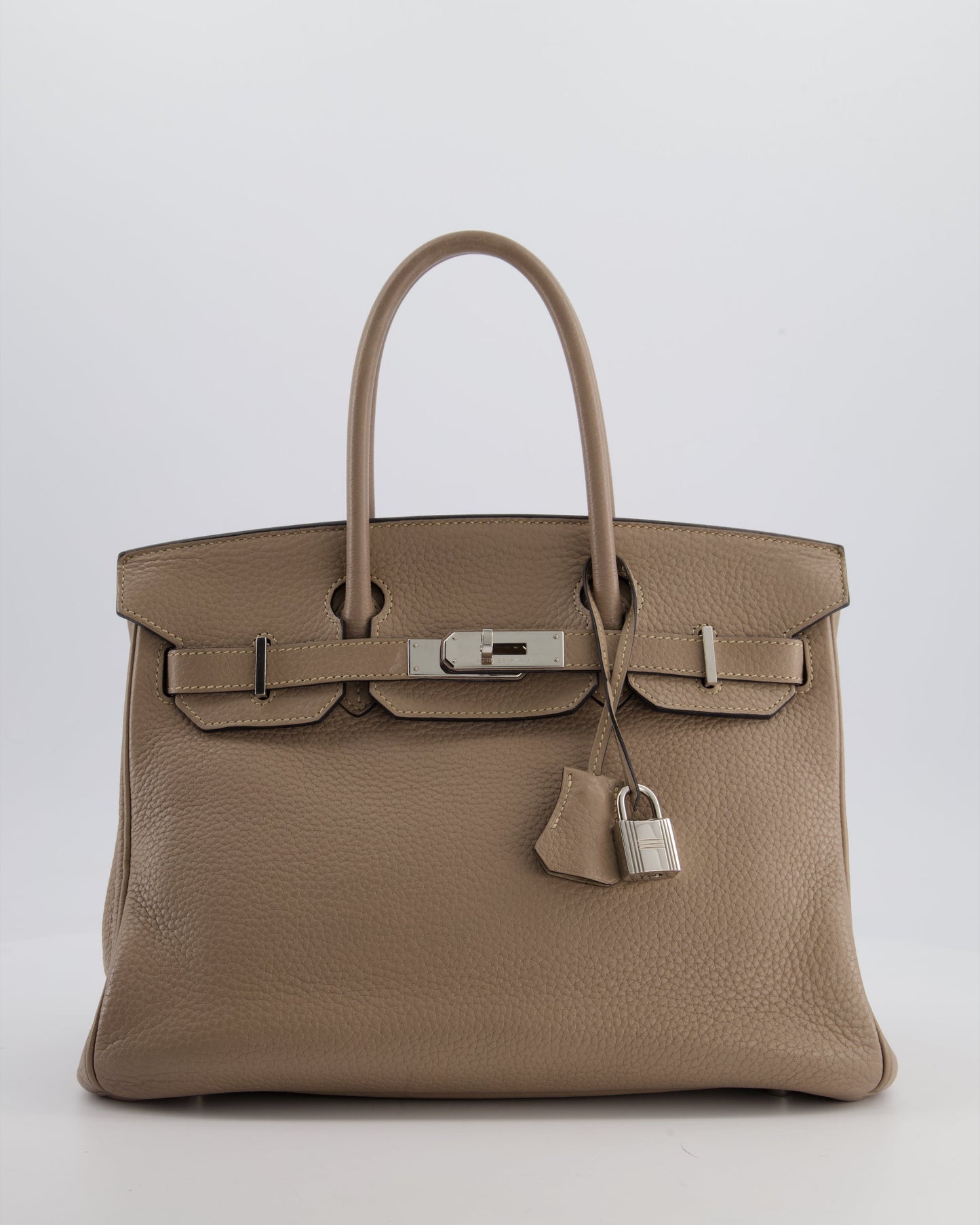 *FIRE PRICE* Herm�s Birkin 30 Retourne Bag in Gris Tourterelle Clemence Leather with Palladium Hardware