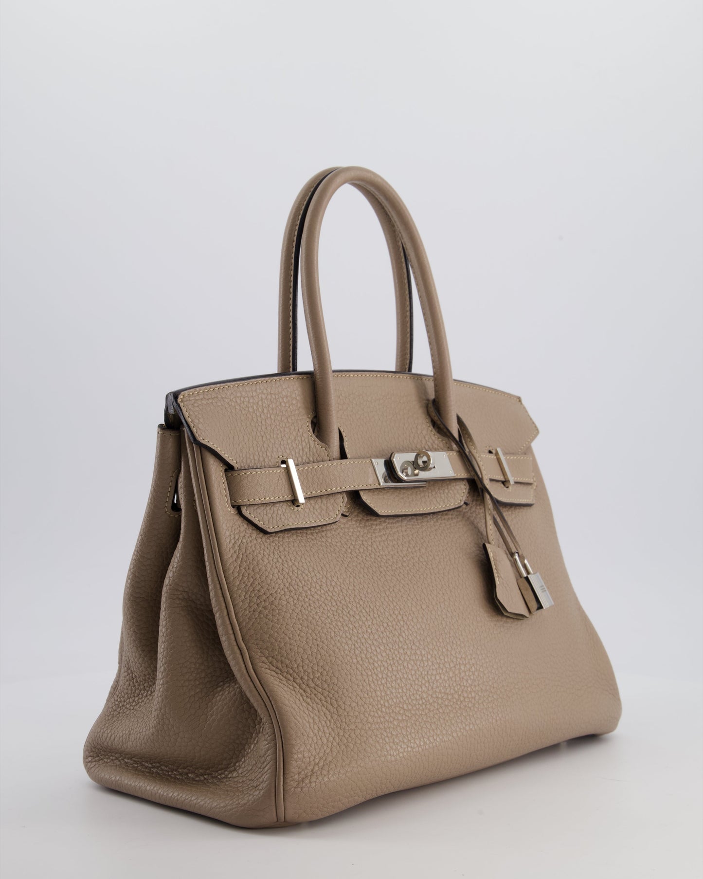 *FIRE PRICE* Herm�s Birkin 30 Retourne Bag in Gris Tourterelle Clemence Leather with Palladium Hardware
