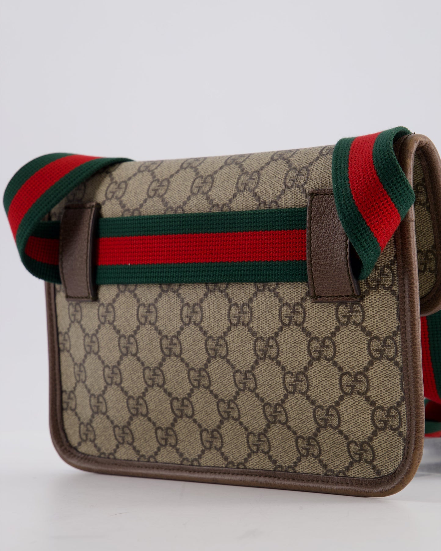 Gucci Brown Monogram Canvas Neo   GG Supreme Belt Bag with Gold Hardware