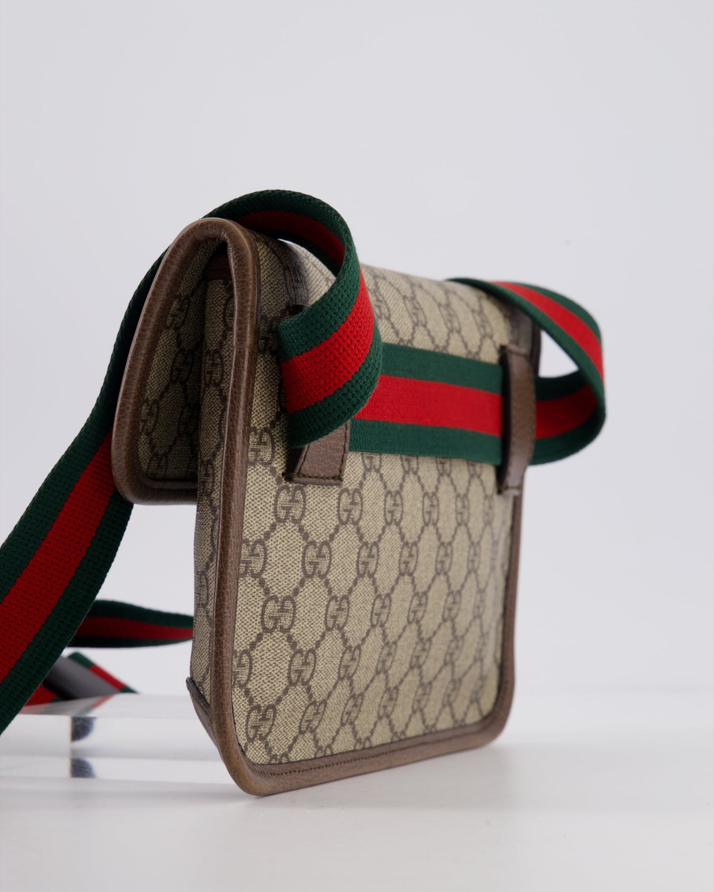 Gucci Brown Monogram Canvas Neo   GG Supreme Belt Bag with Gold Hardware