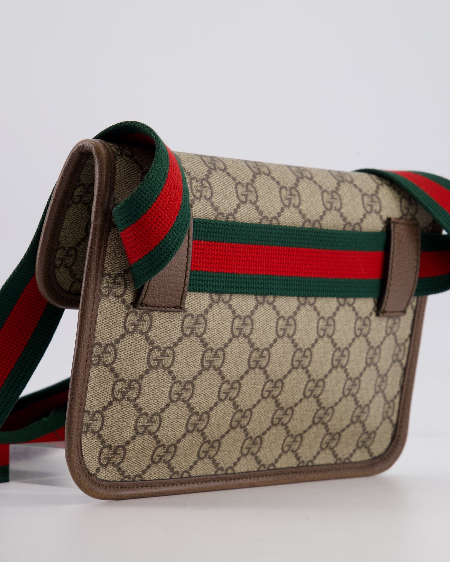 Gucci Brown Monogram Canvas Neo   GG Supreme Belt Bag with Gold Hardware