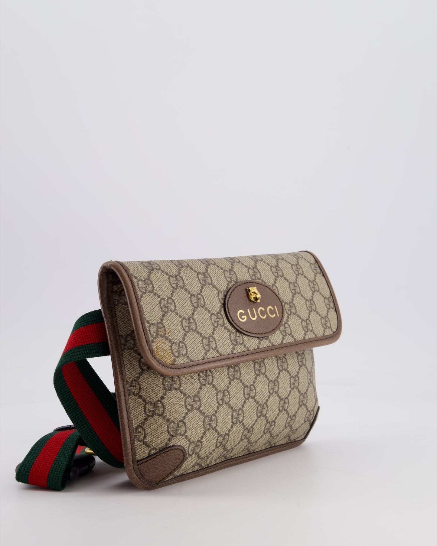Gucci Brown Monogram Canvas Neo   GG Supreme Belt Bag with Gold Hardware
