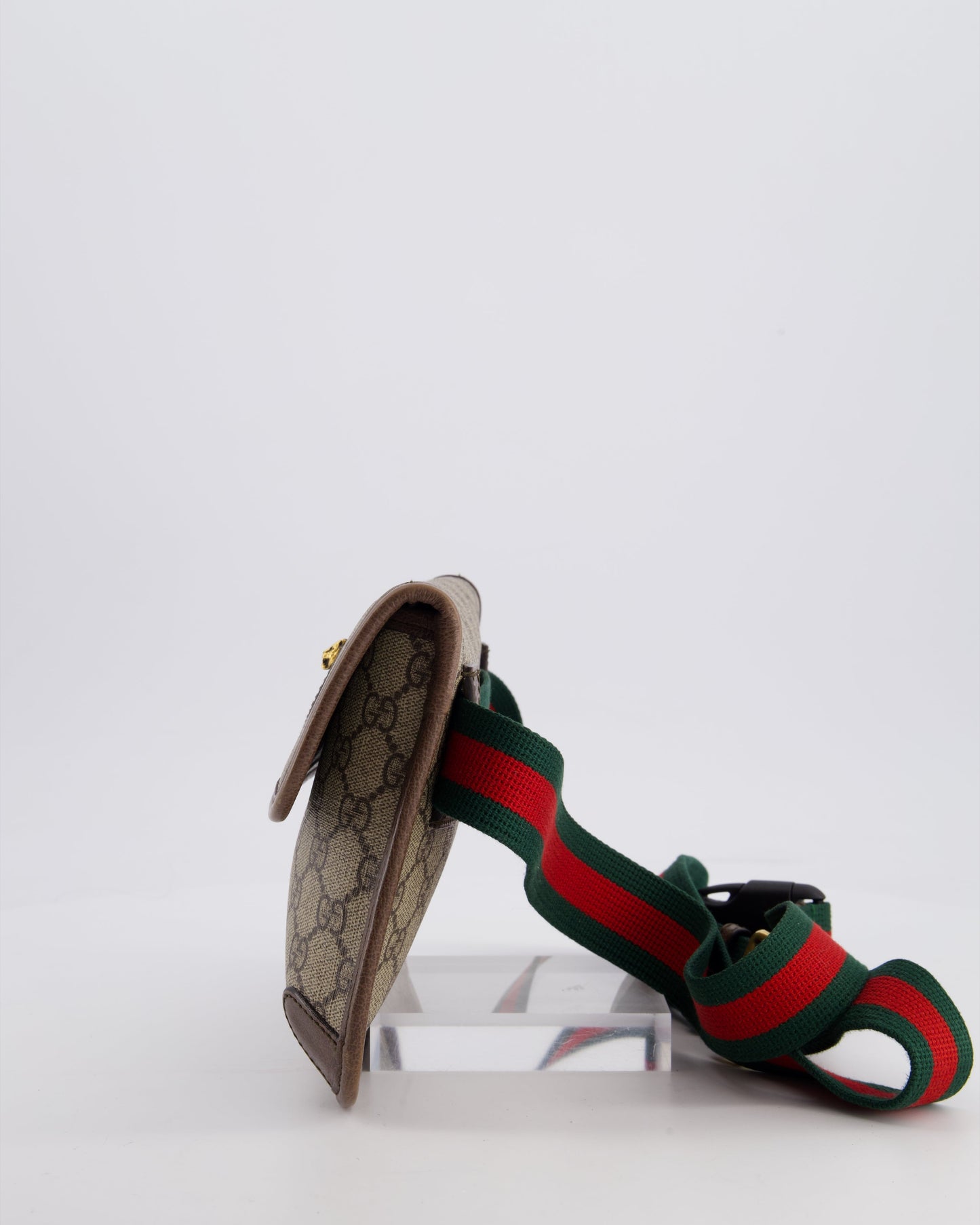 Gucci Brown Monogram Canvas Neo   GG Supreme Belt Bag with Gold Hardware