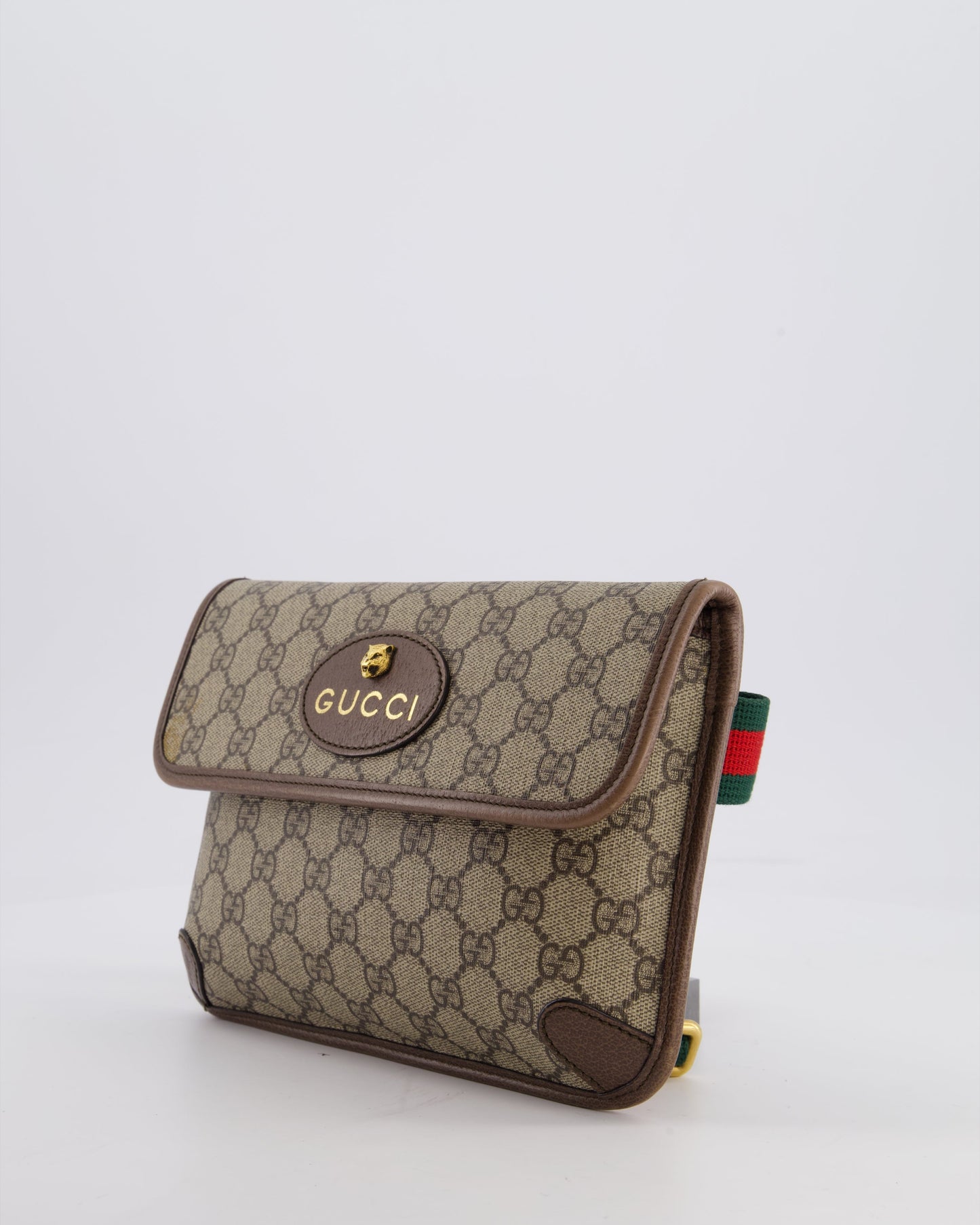 Gucci Brown Monogram Canvas Neo   GG Supreme Belt Bag with Gold Hardware
