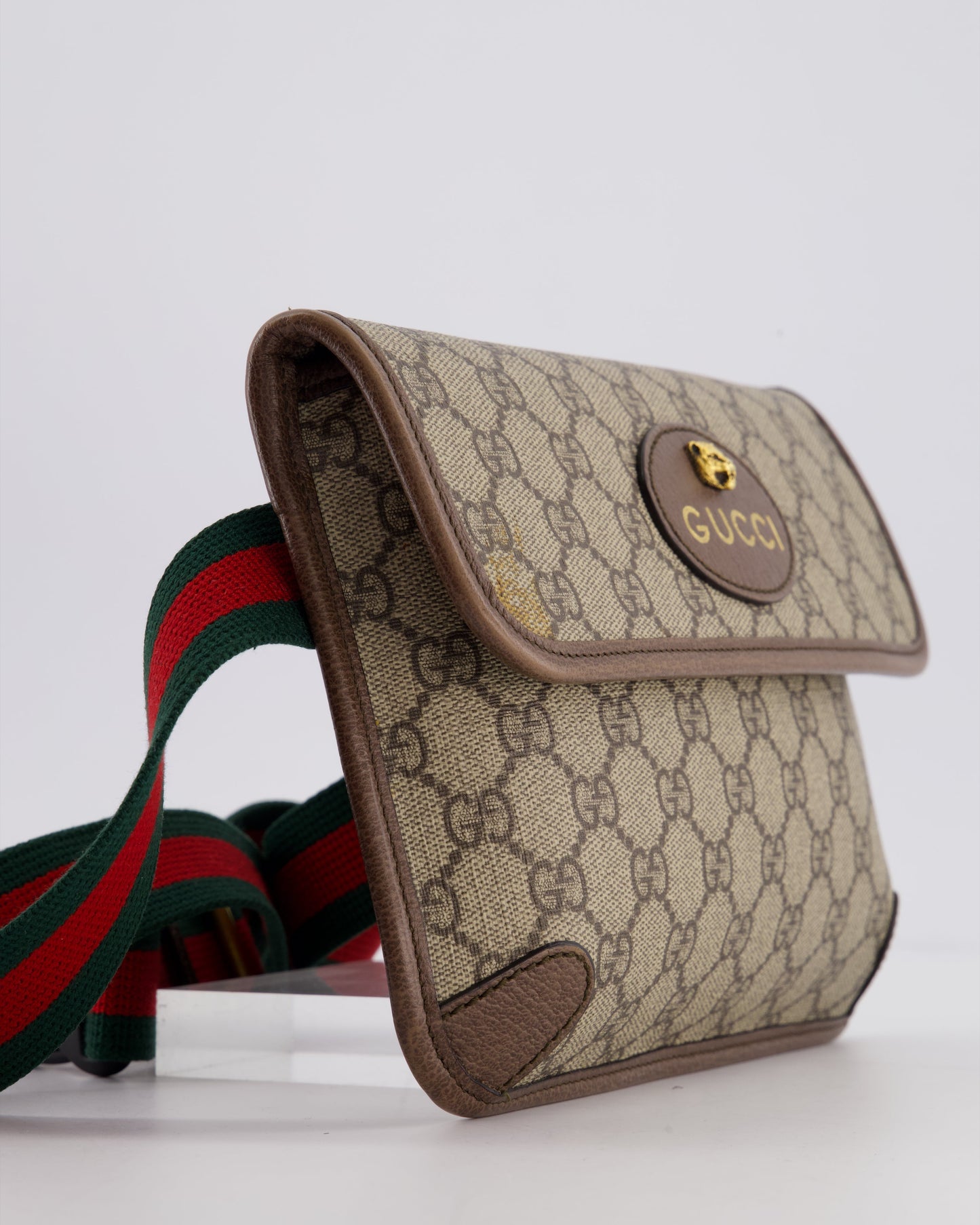 Gucci Brown Monogram Canvas Neo   GG Supreme Belt Bag with Gold Hardware