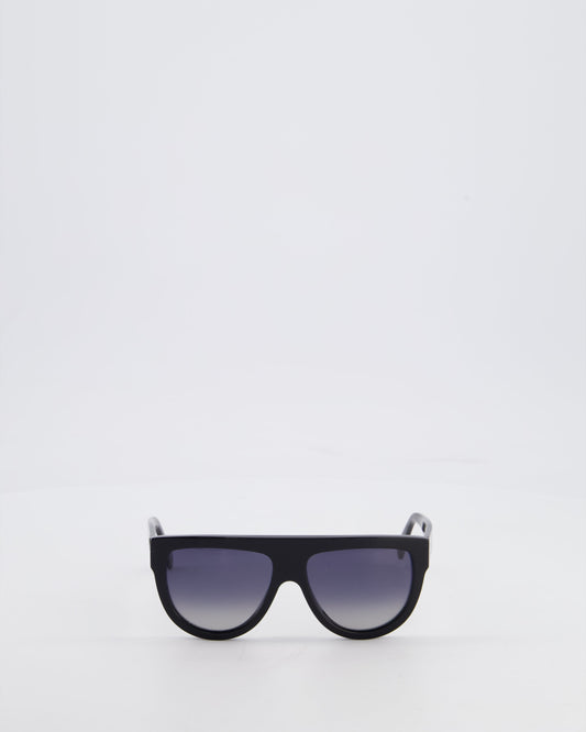 Celine Black Flat Top Aviator CL4001IN 58 Sunglasses