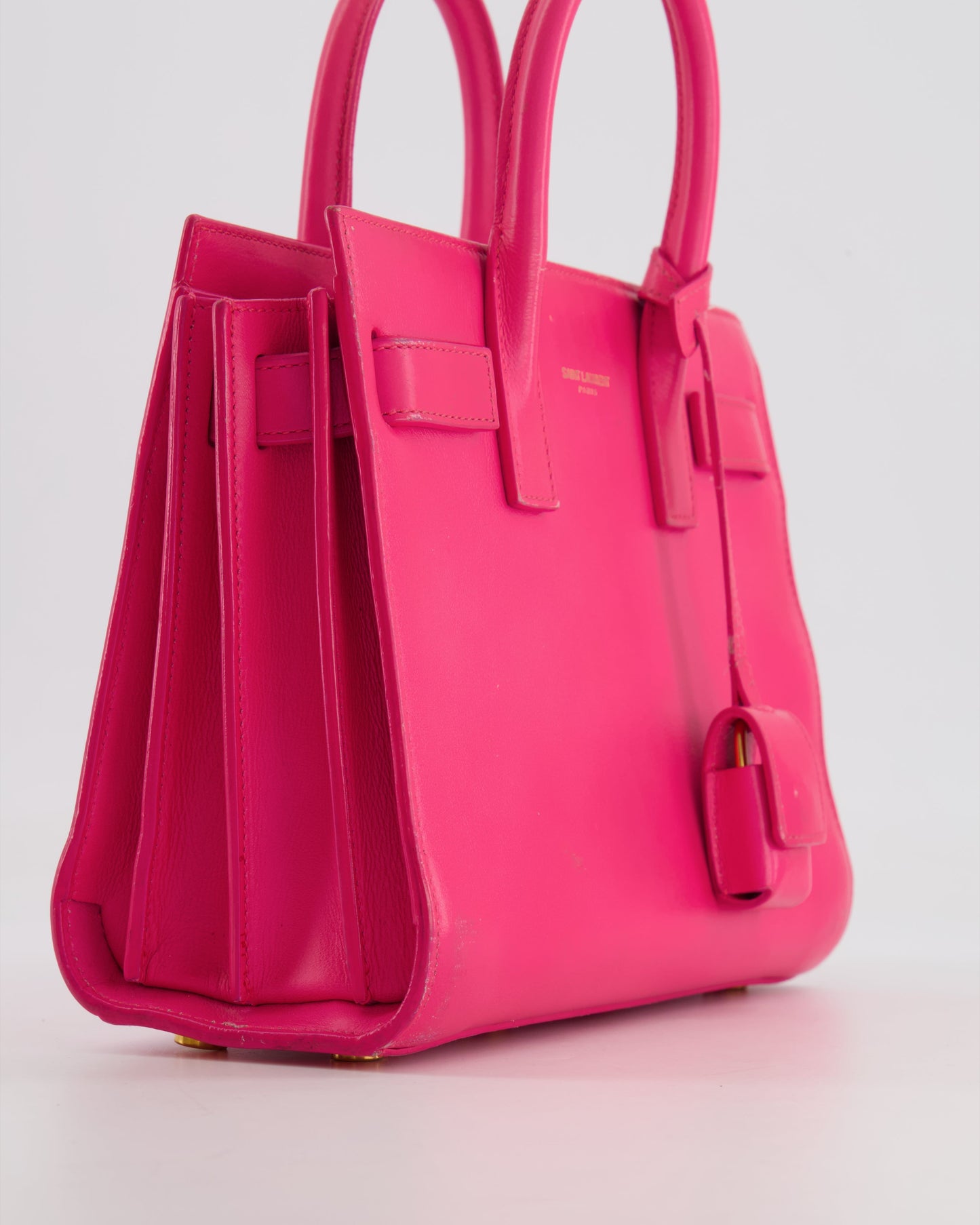 Saint Laurent Hot Pink Mini Sac De Jour Bag with Gold Hardware RRP £2,040