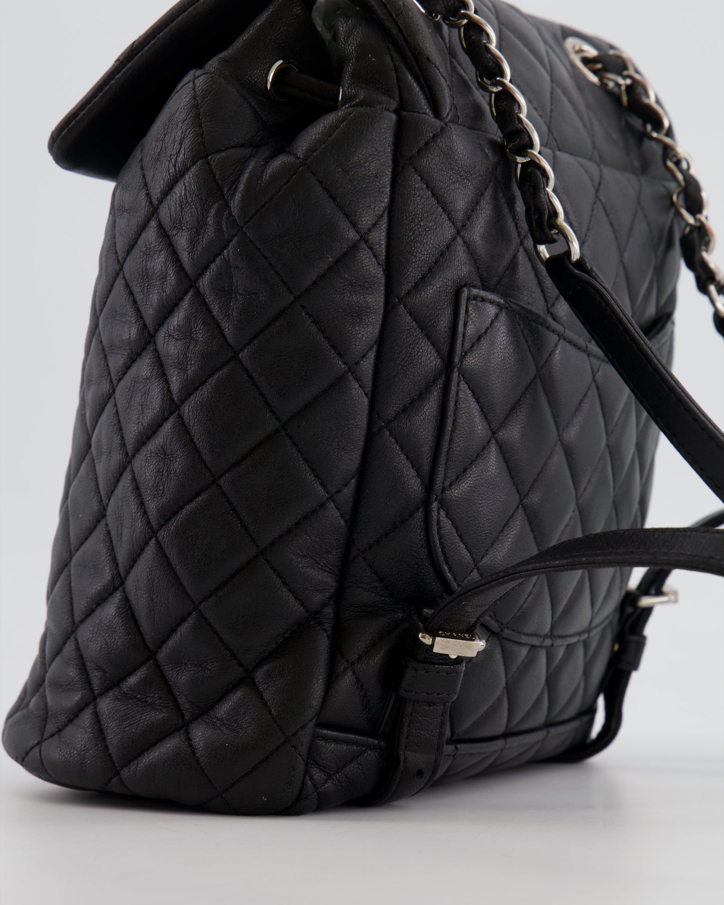 Chanel Black Quilted Lambskin Backpack with Silver Hardware