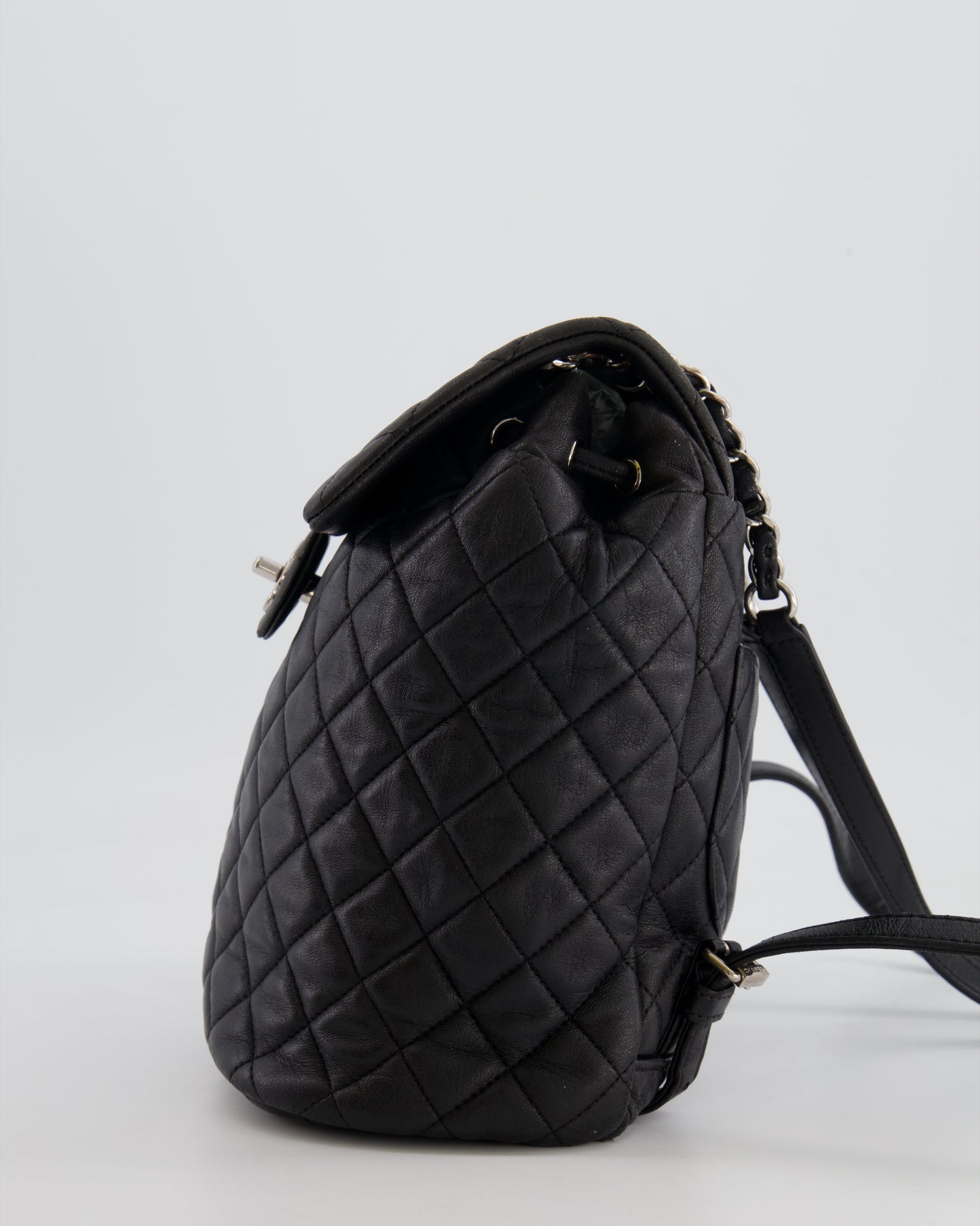 Chanel Black Quilted Lambskin Backpack with Silver Hardware