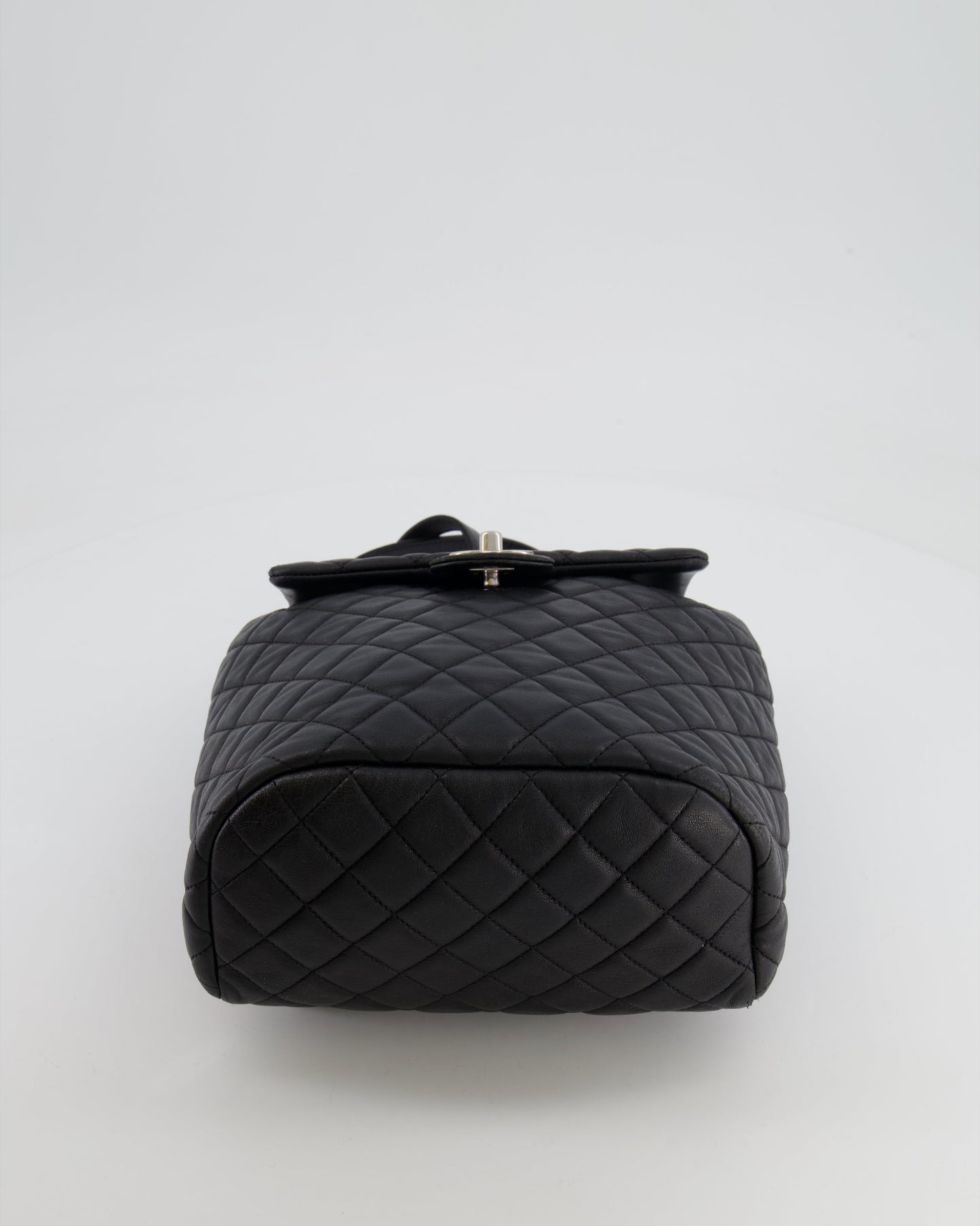 Chanel Black Quilted Lambskin Backpack with Silver Hardware