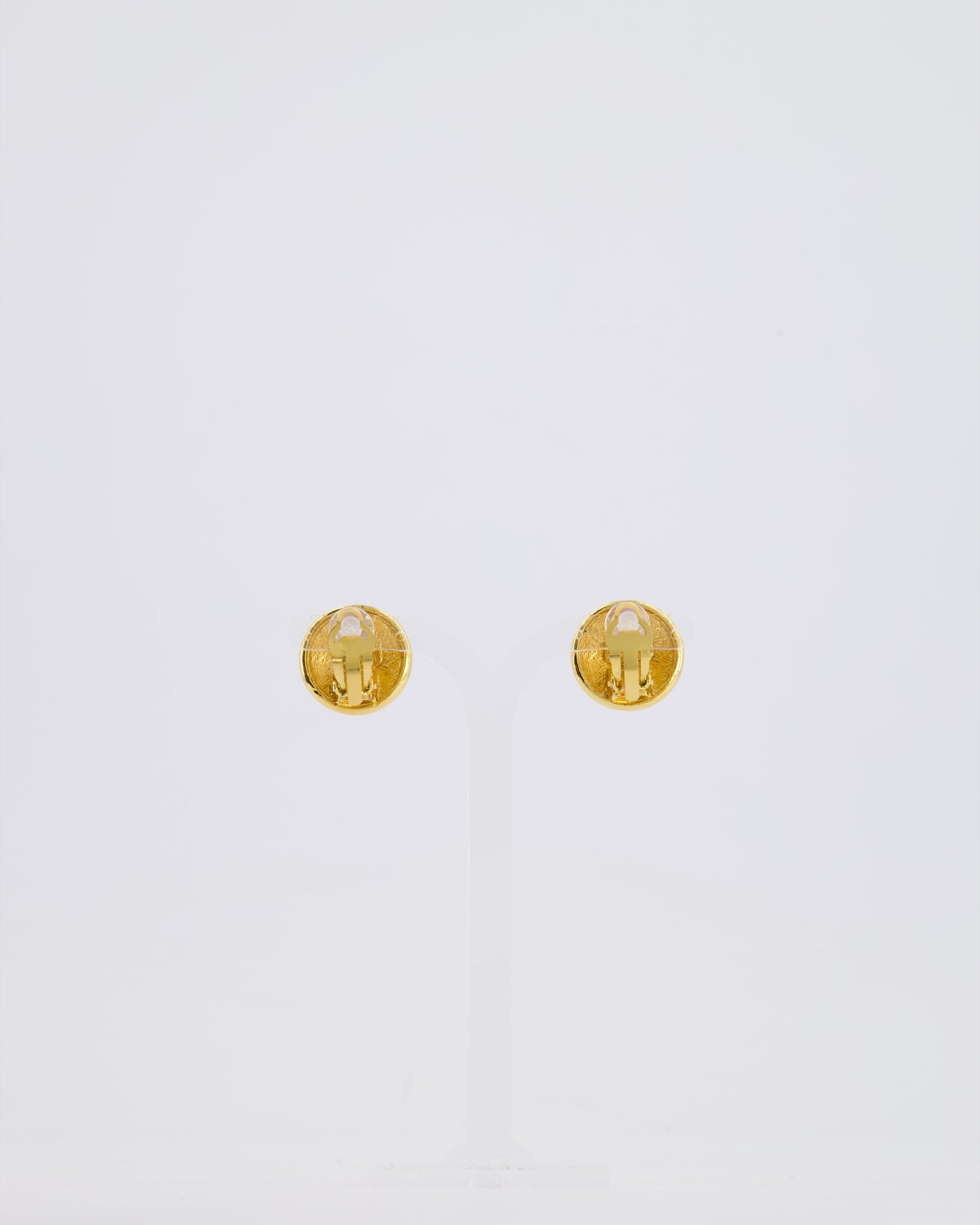 *HOT* Chanel   Gold Medallion Starburst Clip On Earrings with CC Logo Detail