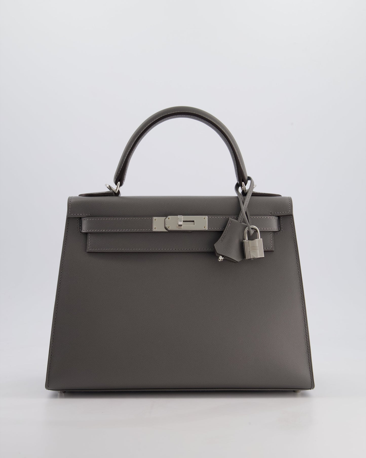*RARE* Herm�s Kelly 28 Sellier Bag in Gris Meyer Madame Leather with Palladium Hardware