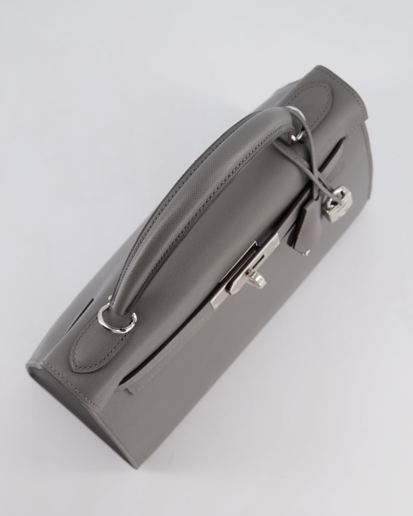 *RARE* Herm�s Kelly 28 Sellier Bag in Gris Meyer Madame Leather with Palladium Hardware