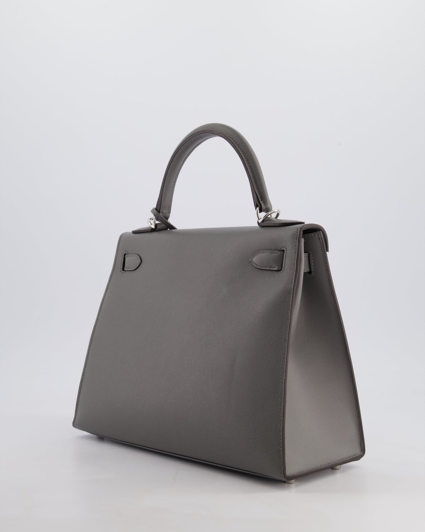 *RARE* Herm�s Kelly 28 Sellier Bag in Gris Meyer Madame Leather with Palladium Hardware