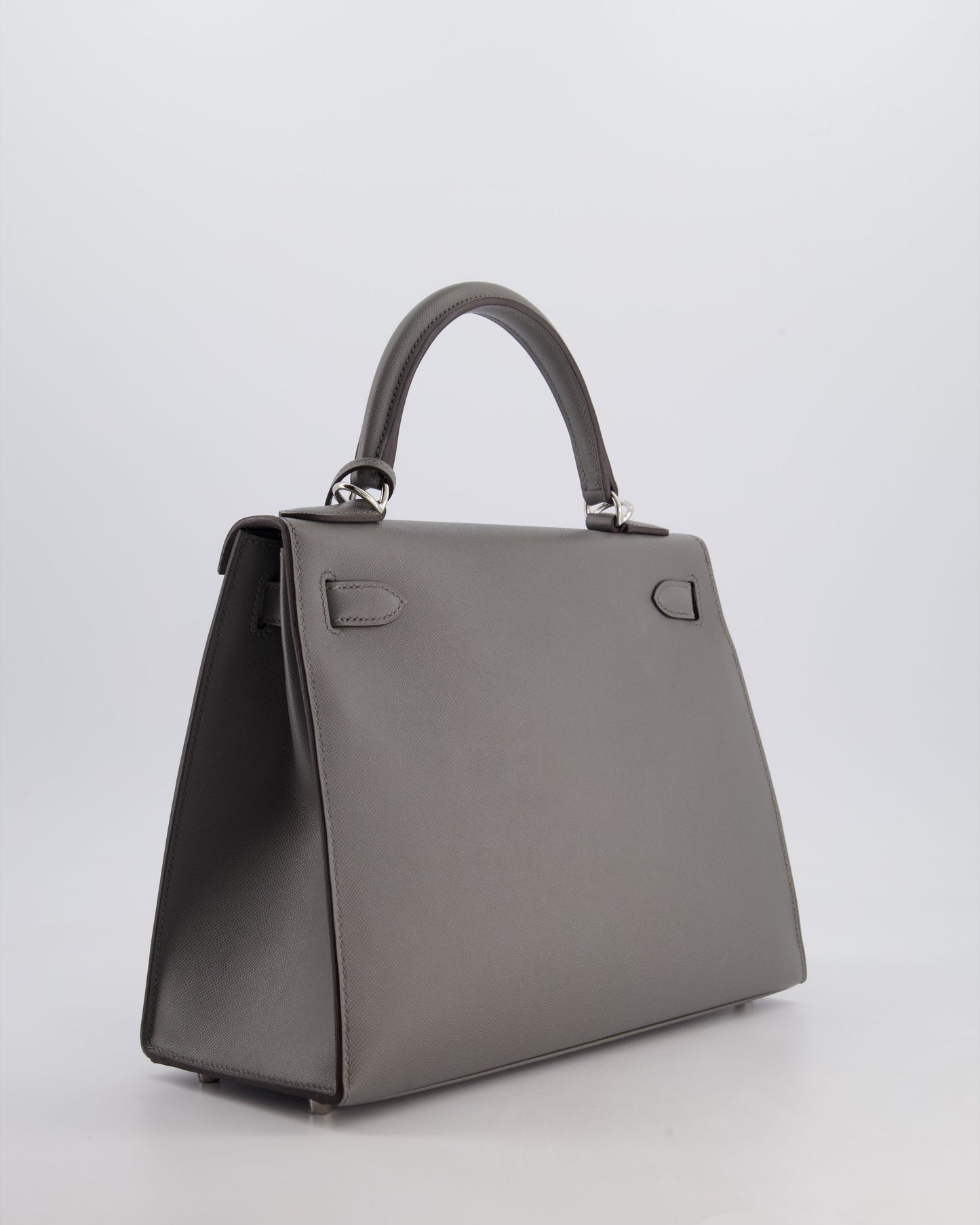 *RARE* Herm�s Kelly 28 Sellier Bag in Gris Meyer Madame Leather with Palladium Hardware