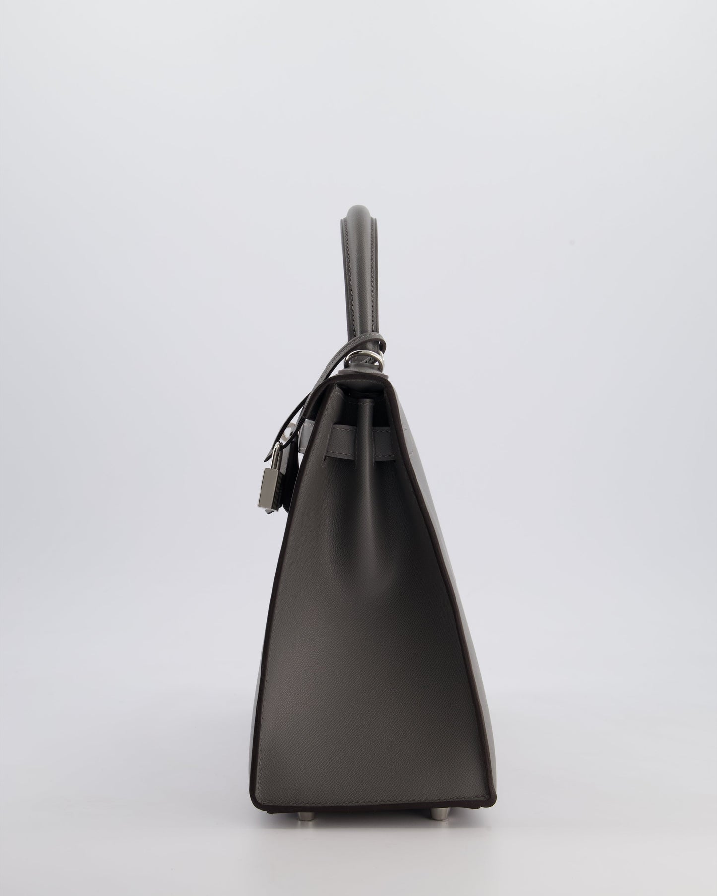 *RARE* Herm�s Kelly 28 Sellier Bag in Gris Meyer Madame Leather with Palladium Hardware