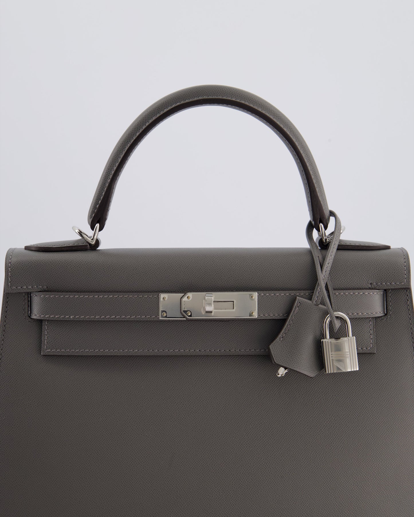 *RARE* Herm�s Kelly 28 Sellier Bag in Gris Meyer Madame Leather with Palladium Hardware