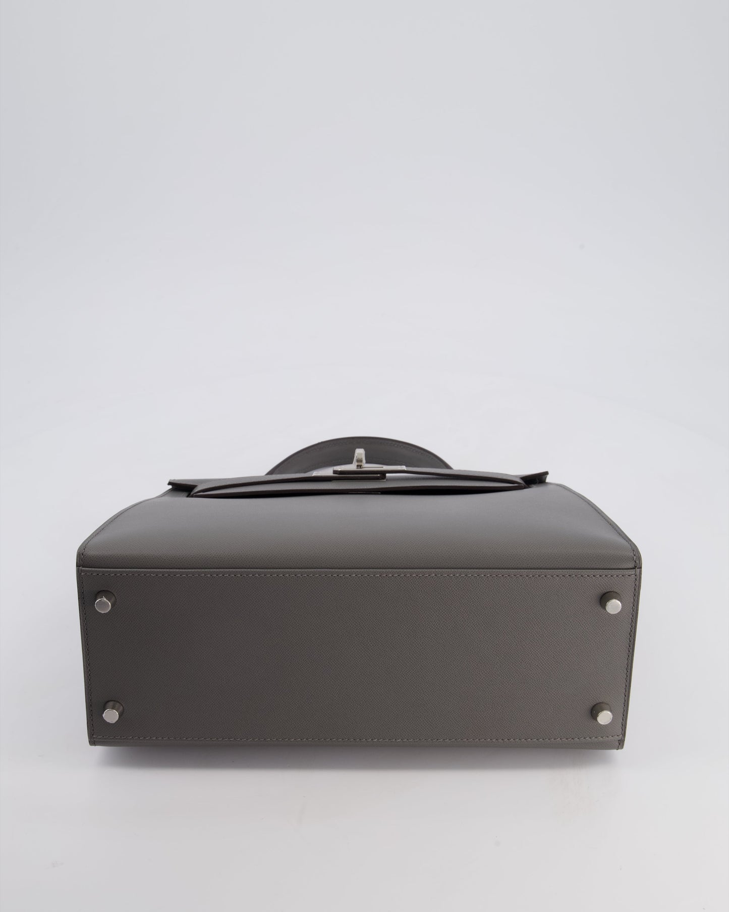 *RARE* Herm�s Kelly 28 Sellier Bag in Gris Meyer Madame Leather with Palladium Hardware