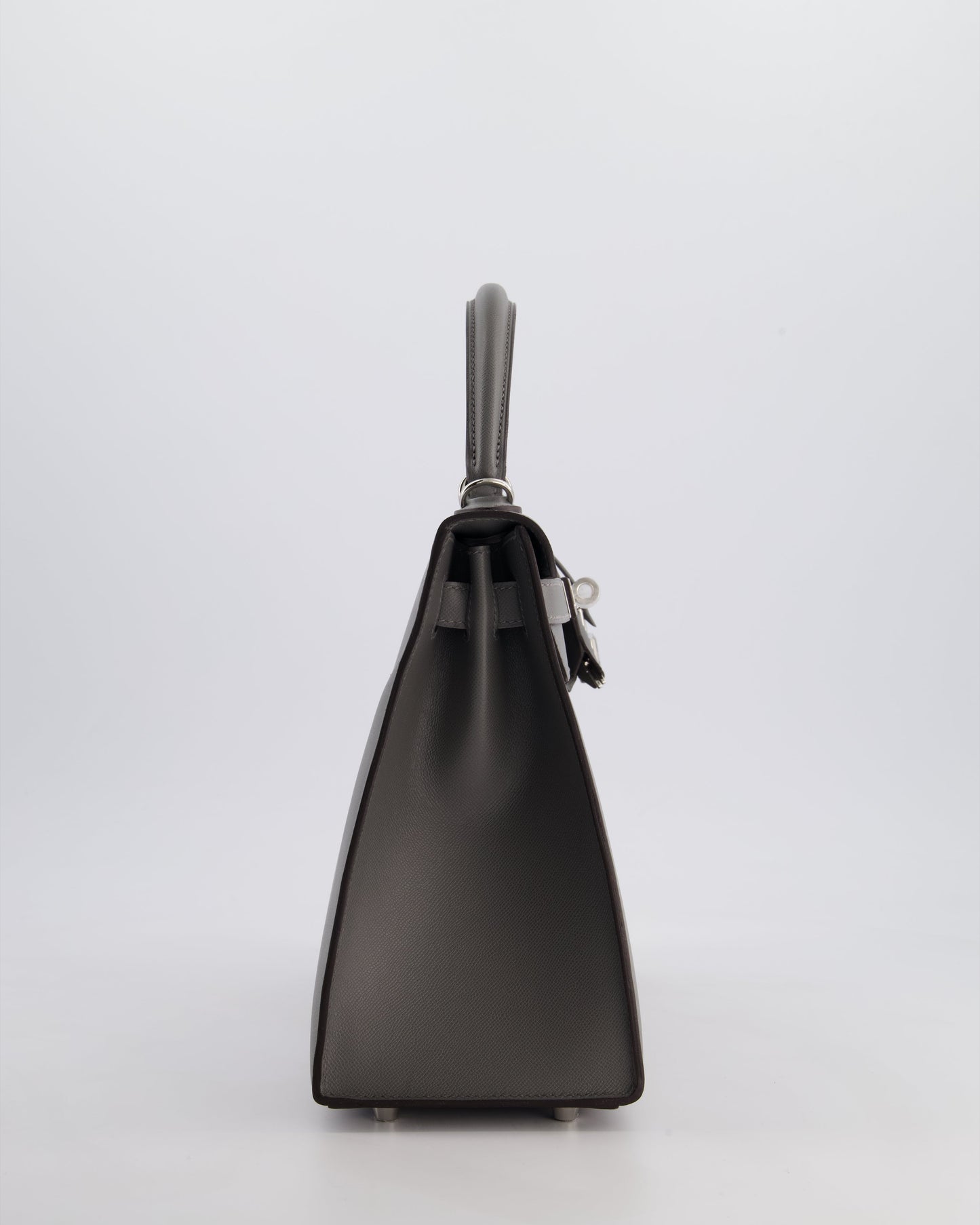 *RARE* Herm�s Kelly 28 Sellier Bag in Gris Meyer Madame Leather with Palladium Hardware