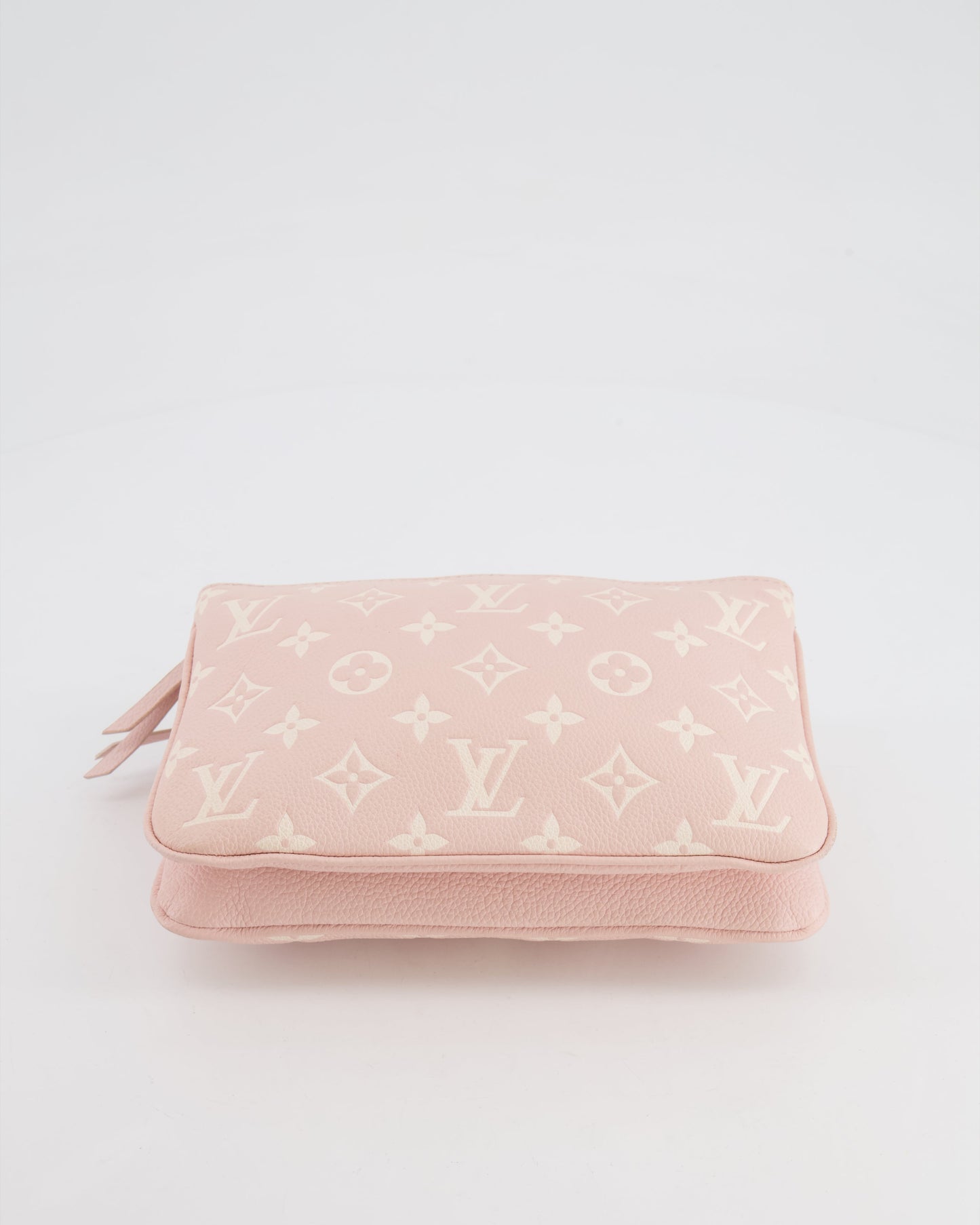 Louis Vuitton Pink and White Empreinte Monogram Double Zip Pochette Bag with Gold Hardware RRP £1,480