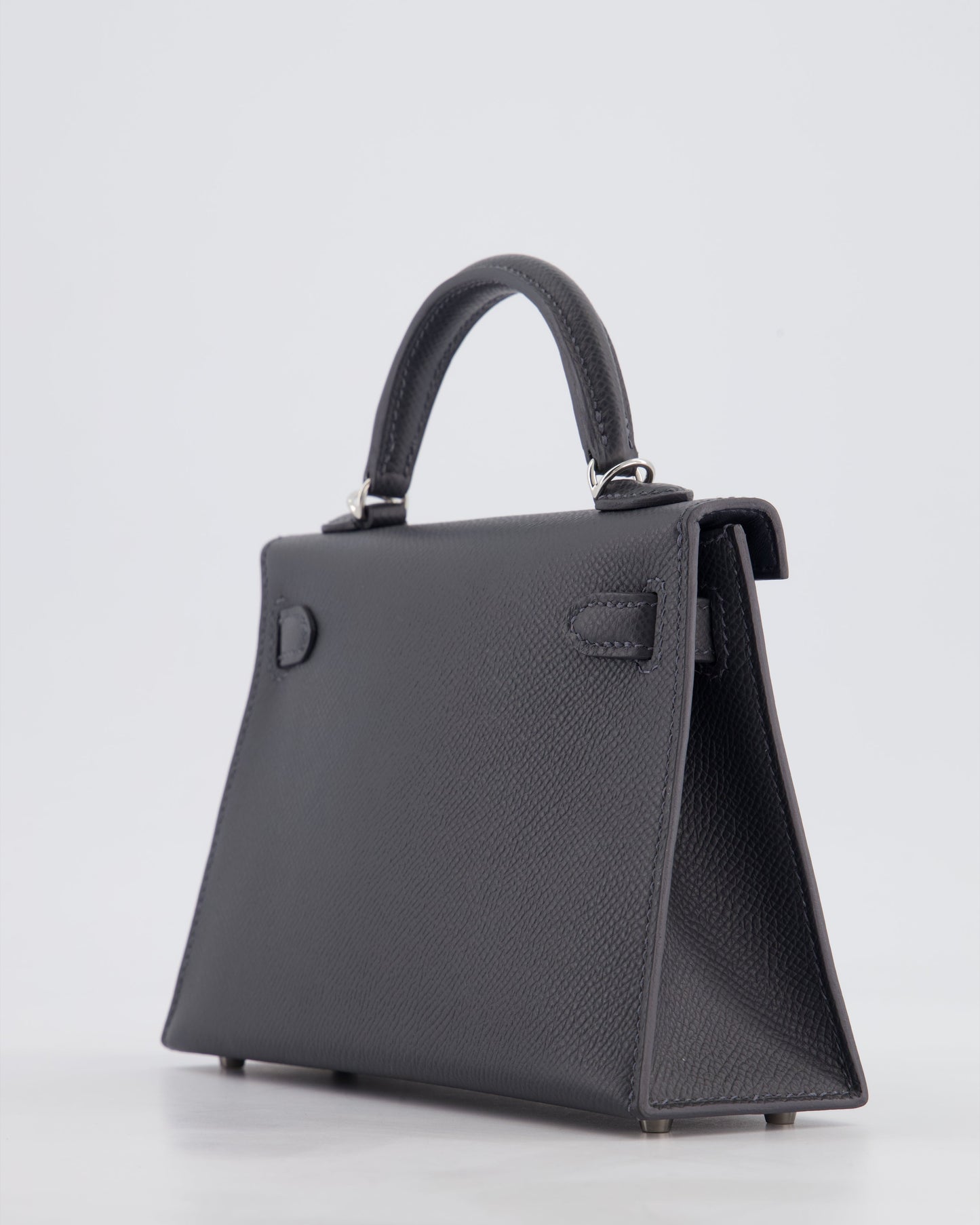 *HOT* Herm�s Mini Kelly II 20 Bag in Gris Misty Epsom Leather with Electrum Hardware