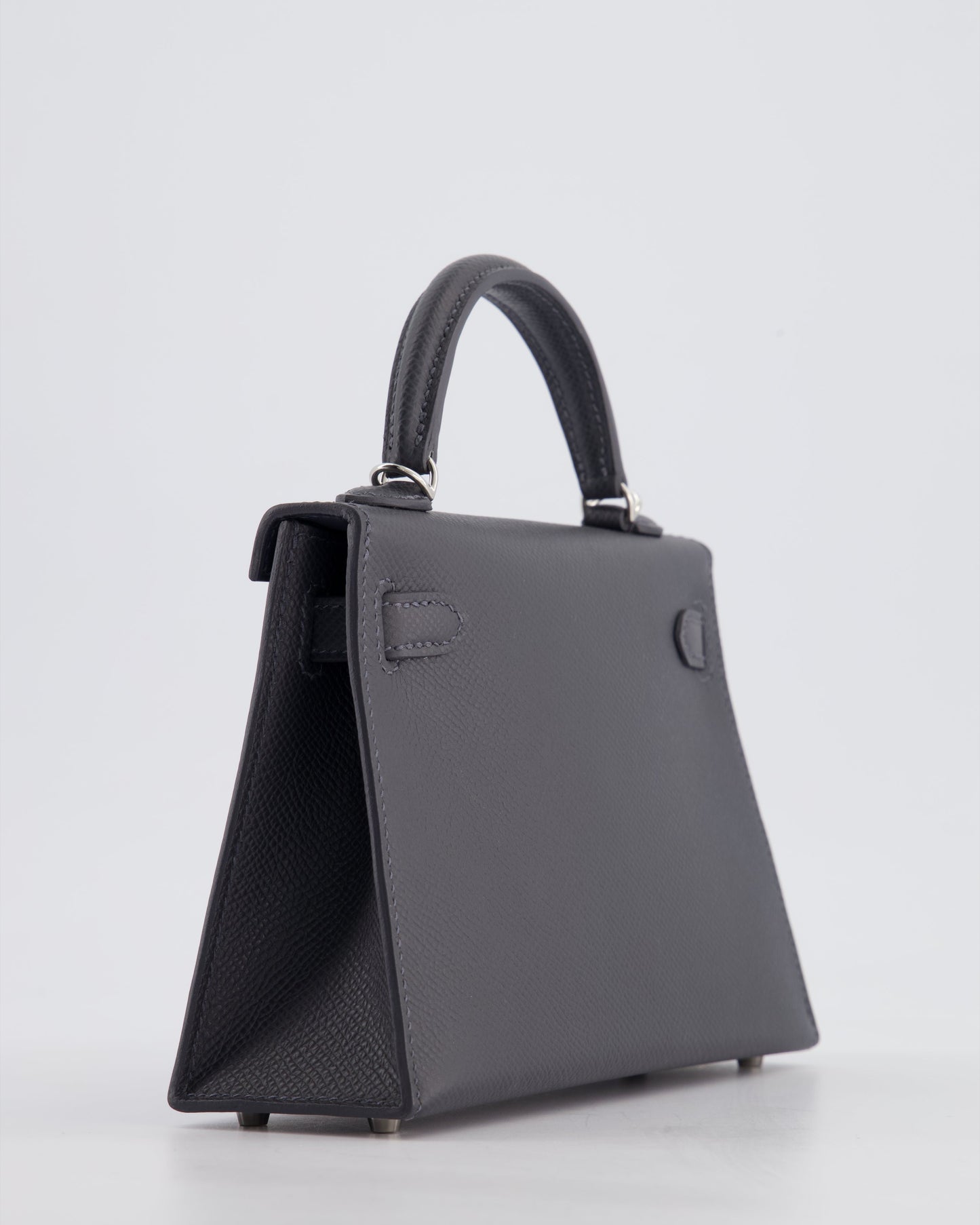 *HOT* Herm�s Mini Kelly II 20 Bag in Gris Misty Epsom Leather with Electrum Hardware