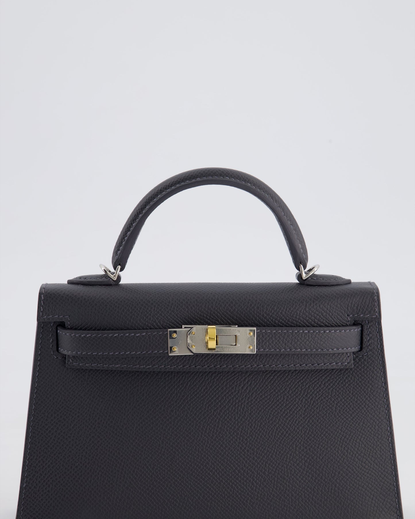 *HOT* Herm�s Mini Kelly II 20 Bag in Gris Misty Epsom Leather with Electrum Hardware