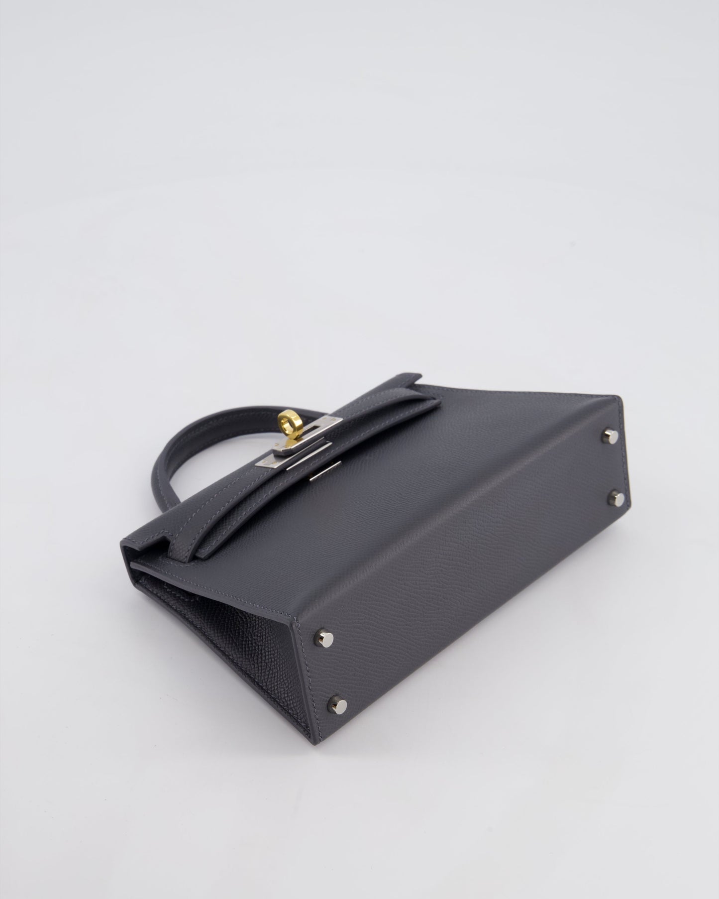 *HOT* Herm�s Mini Kelly II 20 Bag in Gris Misty Epsom Leather with Electrum Hardware