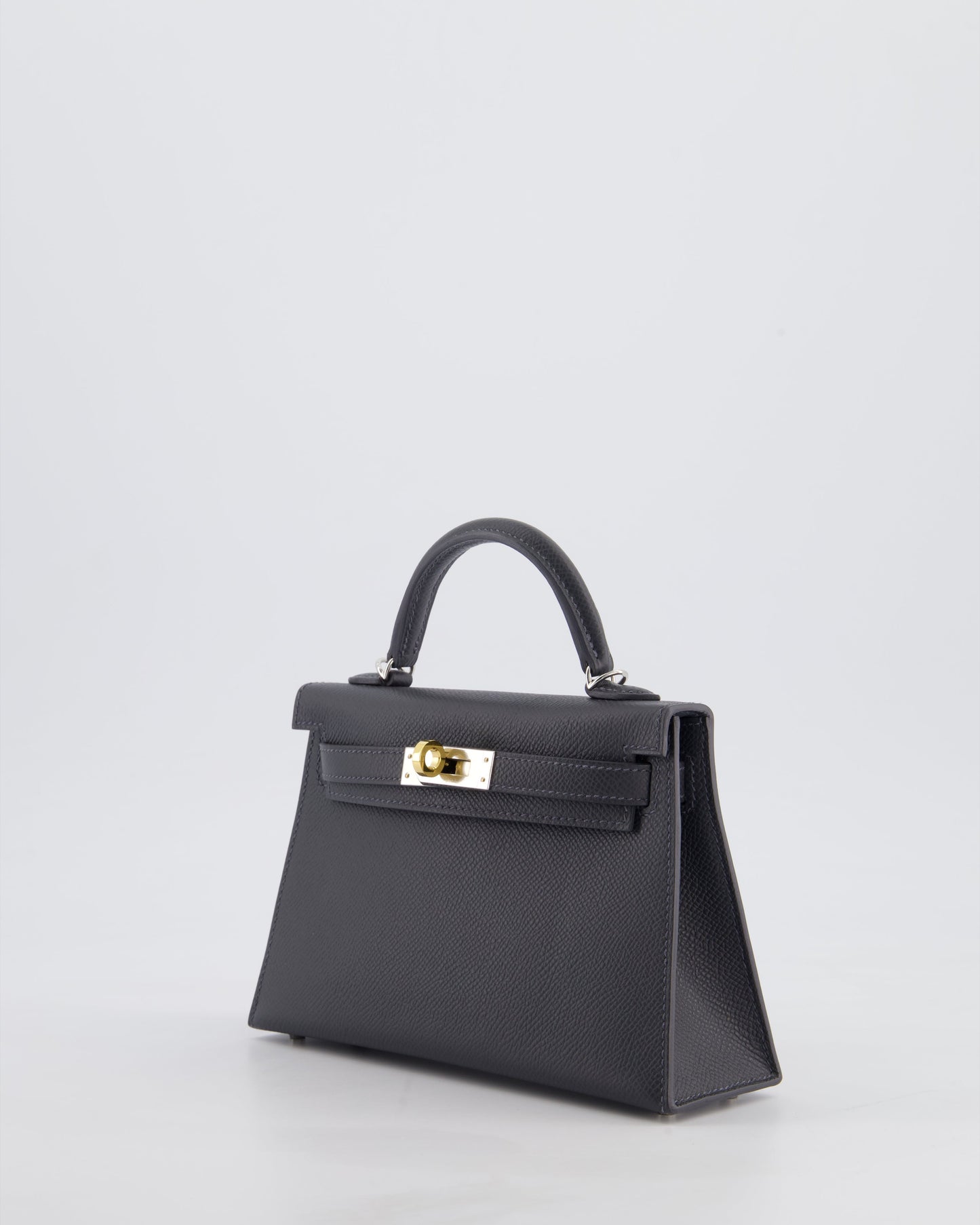 *HOT* Herm�s Mini Kelly II 20 Bag in Gris Misty Epsom Leather with Electrum Hardware