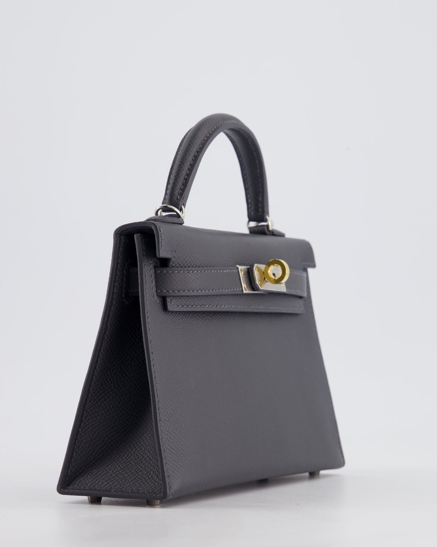 *HOT* Herm�s Mini Kelly II 20 Bag in Gris Misty Epsom Leather with Electrum Hardware