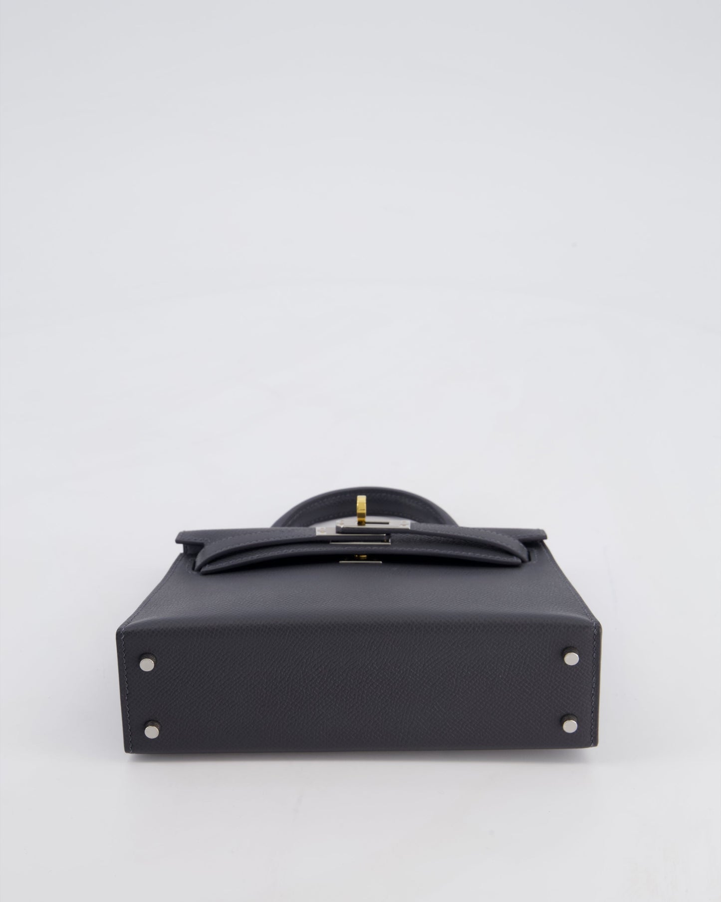 *HOT* Herm�s Mini Kelly II 20 Bag in Gris Misty Epsom Leather with Electrum Hardware