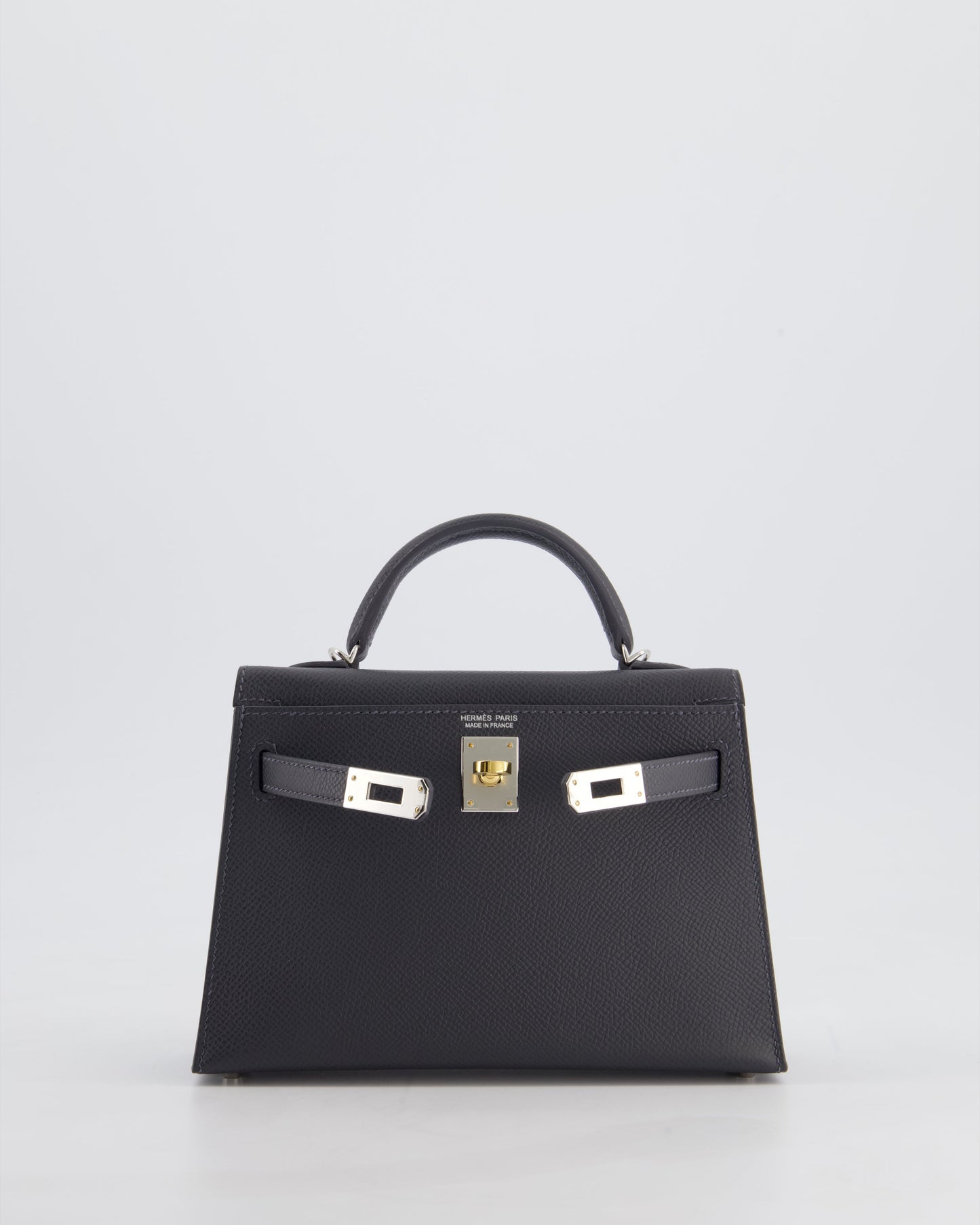 *HOT* Herm�s Mini Kelly II 20 Bag in Gris Misty Epsom Leather with Electrum Hardware