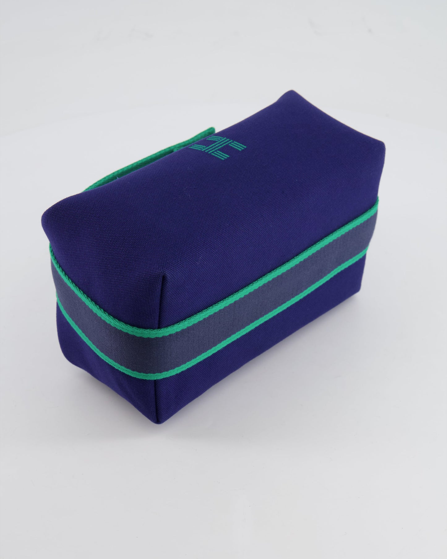 Hermès Small Bride-a-Brac Bag in Blue Marine Canvas with Palladium Hardware