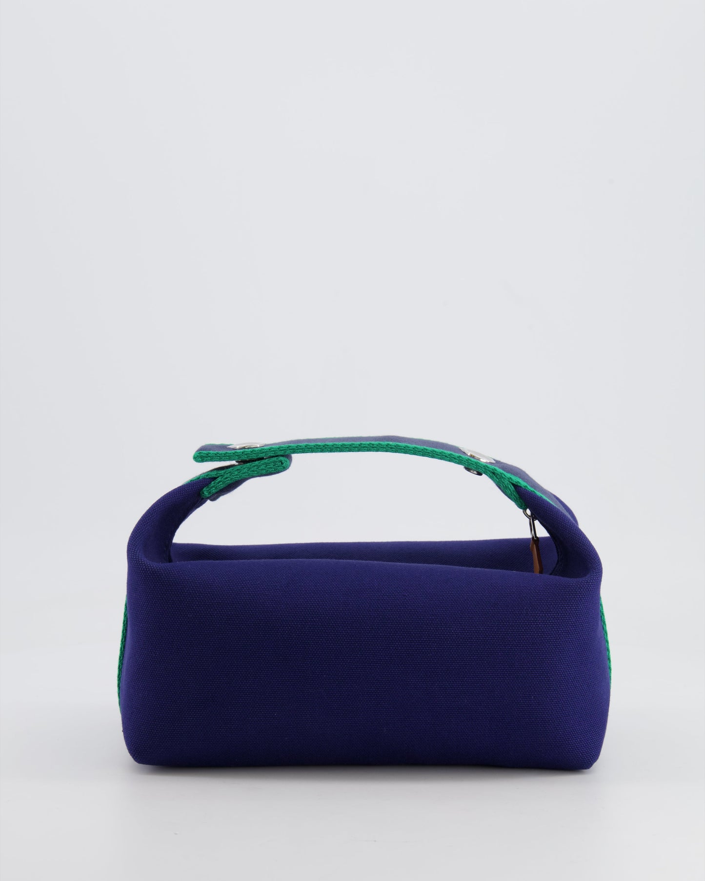 Hermès Small Bride-a-Brac Bag in Blue Marine Canvas with Palladium Hardware