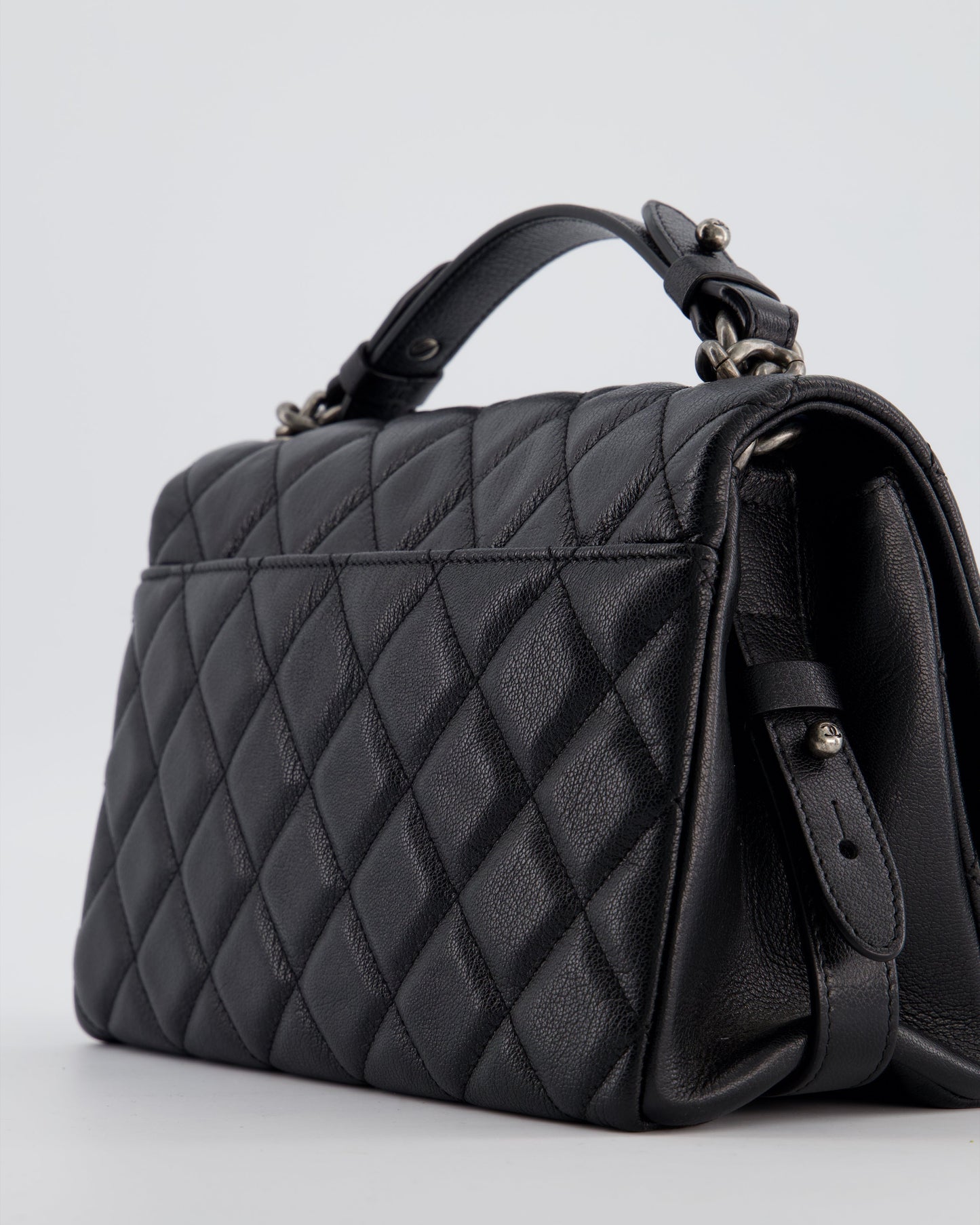 Chanel Black City Rock Bag in Goatskin Leather with Ruthenium Hardware