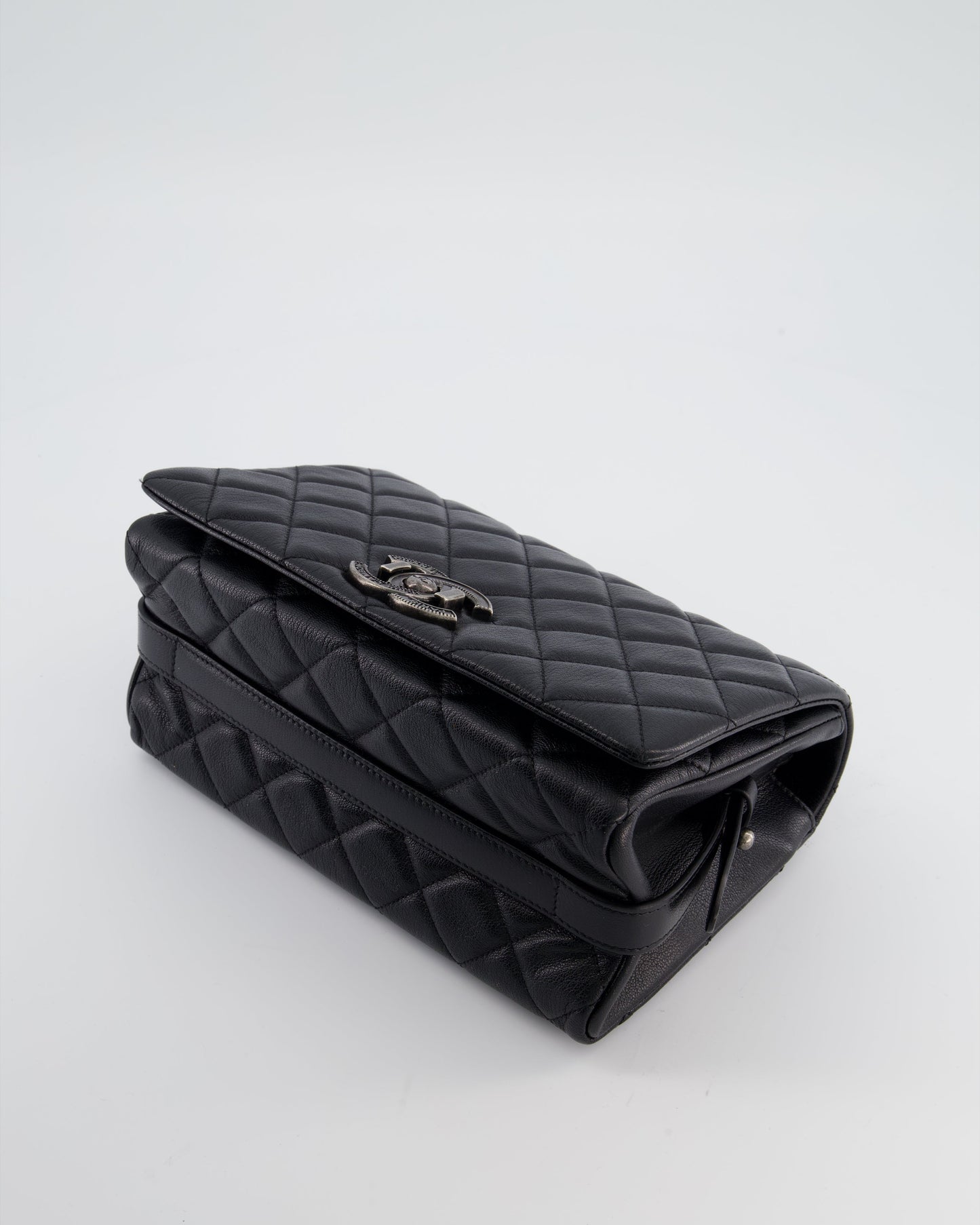 Chanel Black City Rock Bag in Goatskin Leather with Ruthenium Hardware