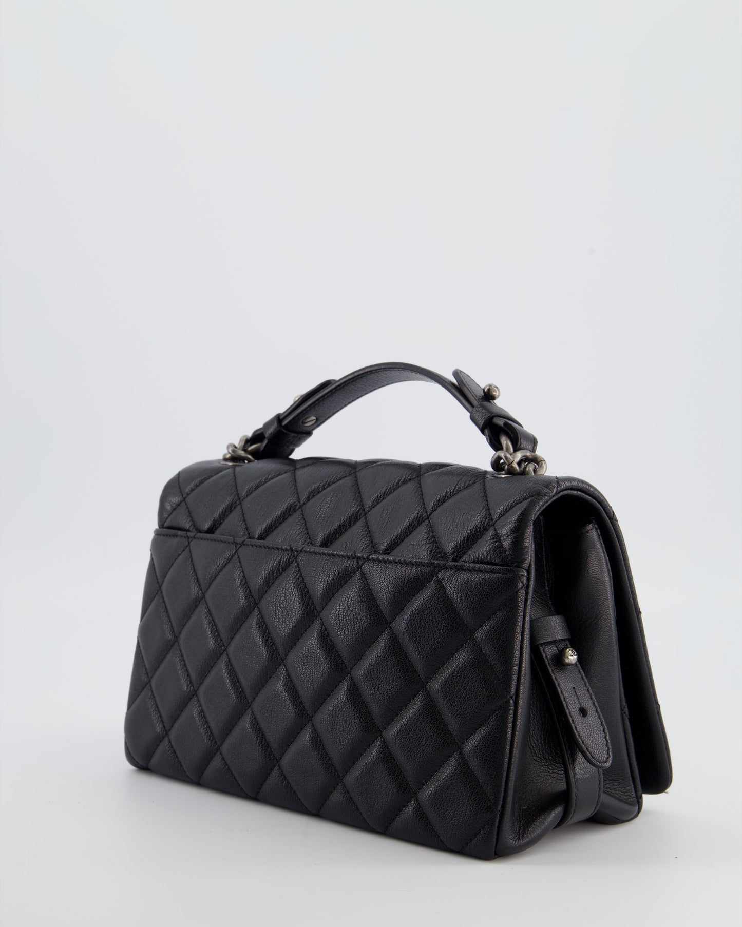 Chanel Black City Rock Bag in Goatskin Leather with Ruthenium Hardware