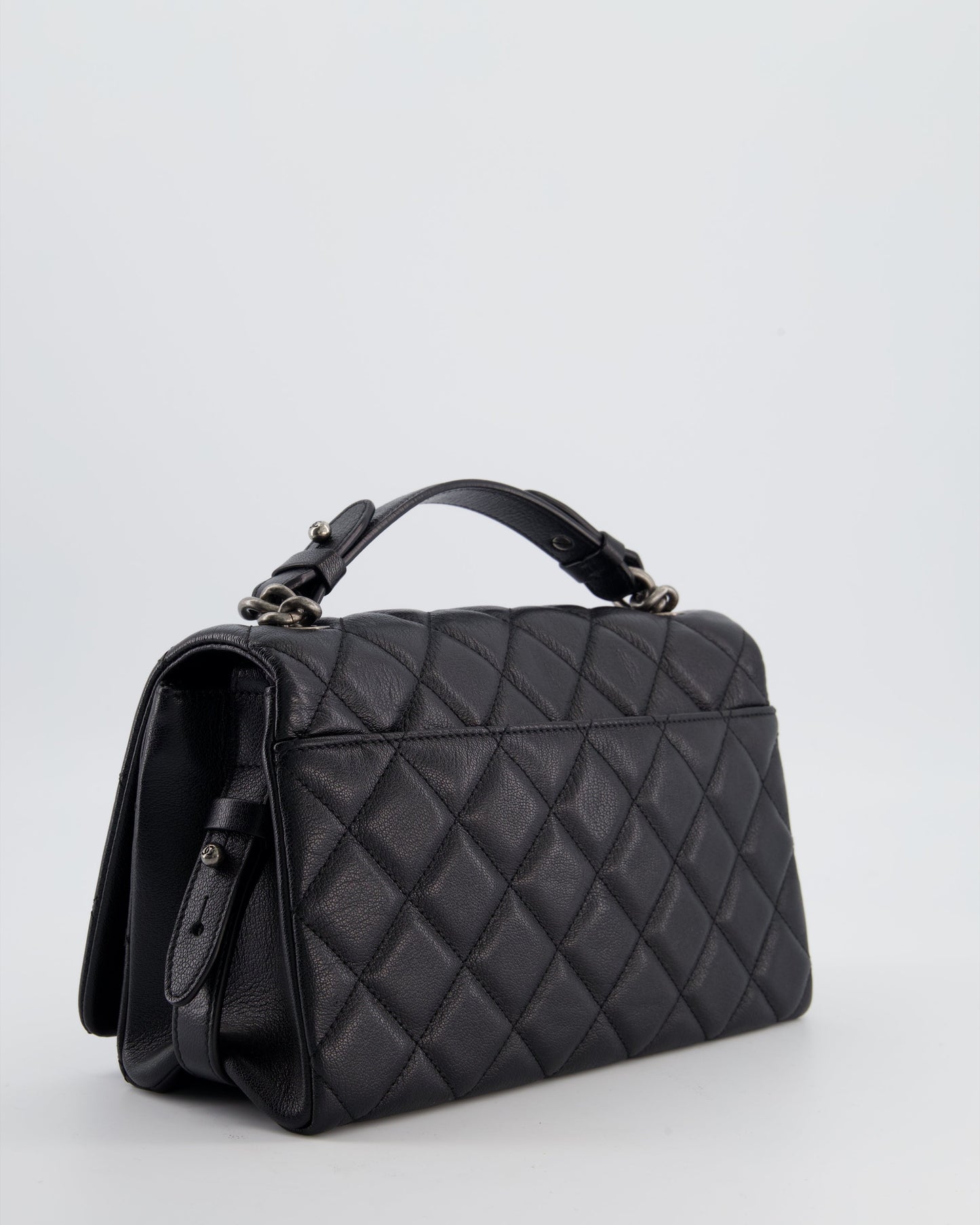 Chanel Black City Rock Bag in Goatskin Leather with Ruthenium Hardware