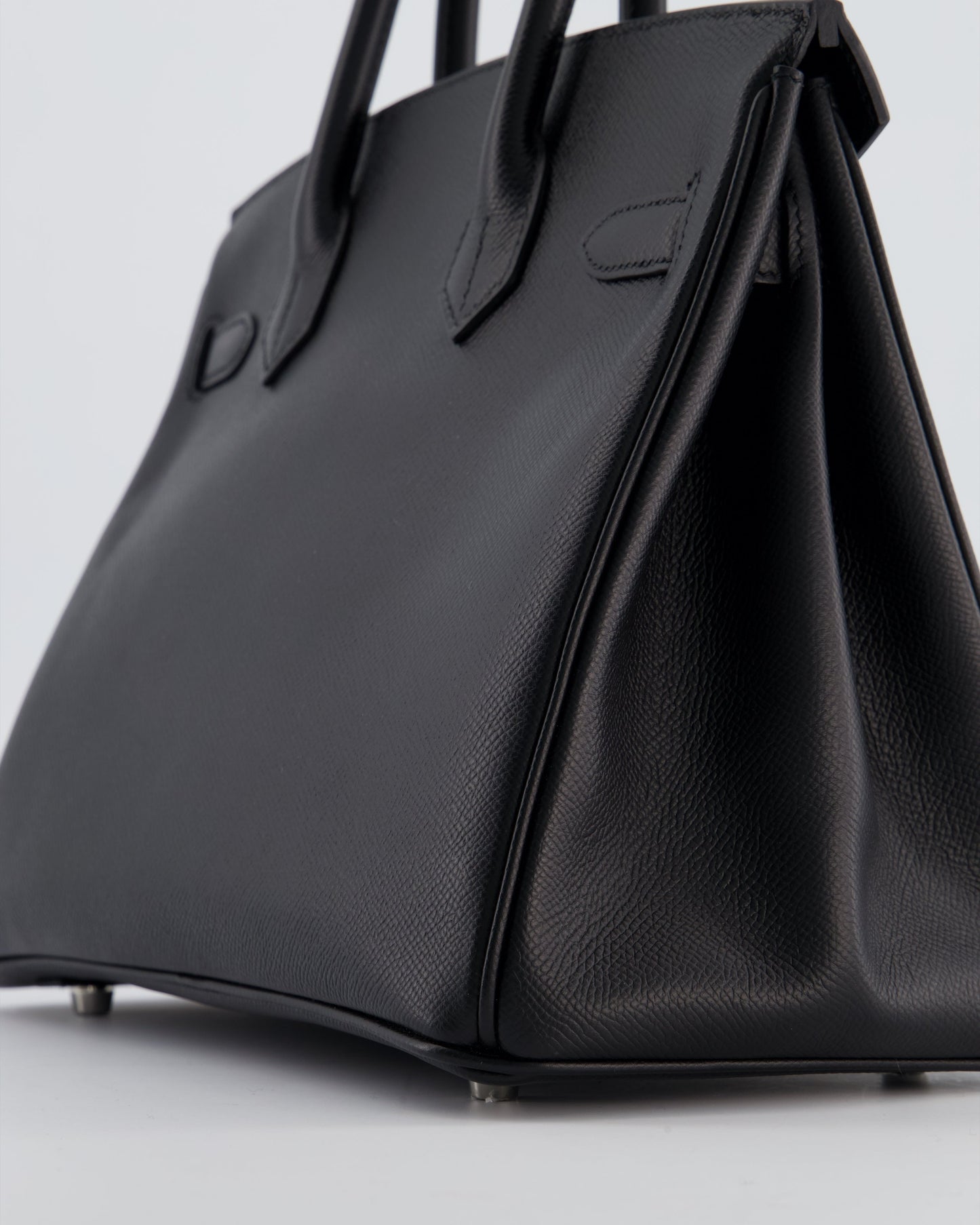 Herm�s Birkin 30 Retourne Bag in Noir Epsom Leather with Palladium Hardware